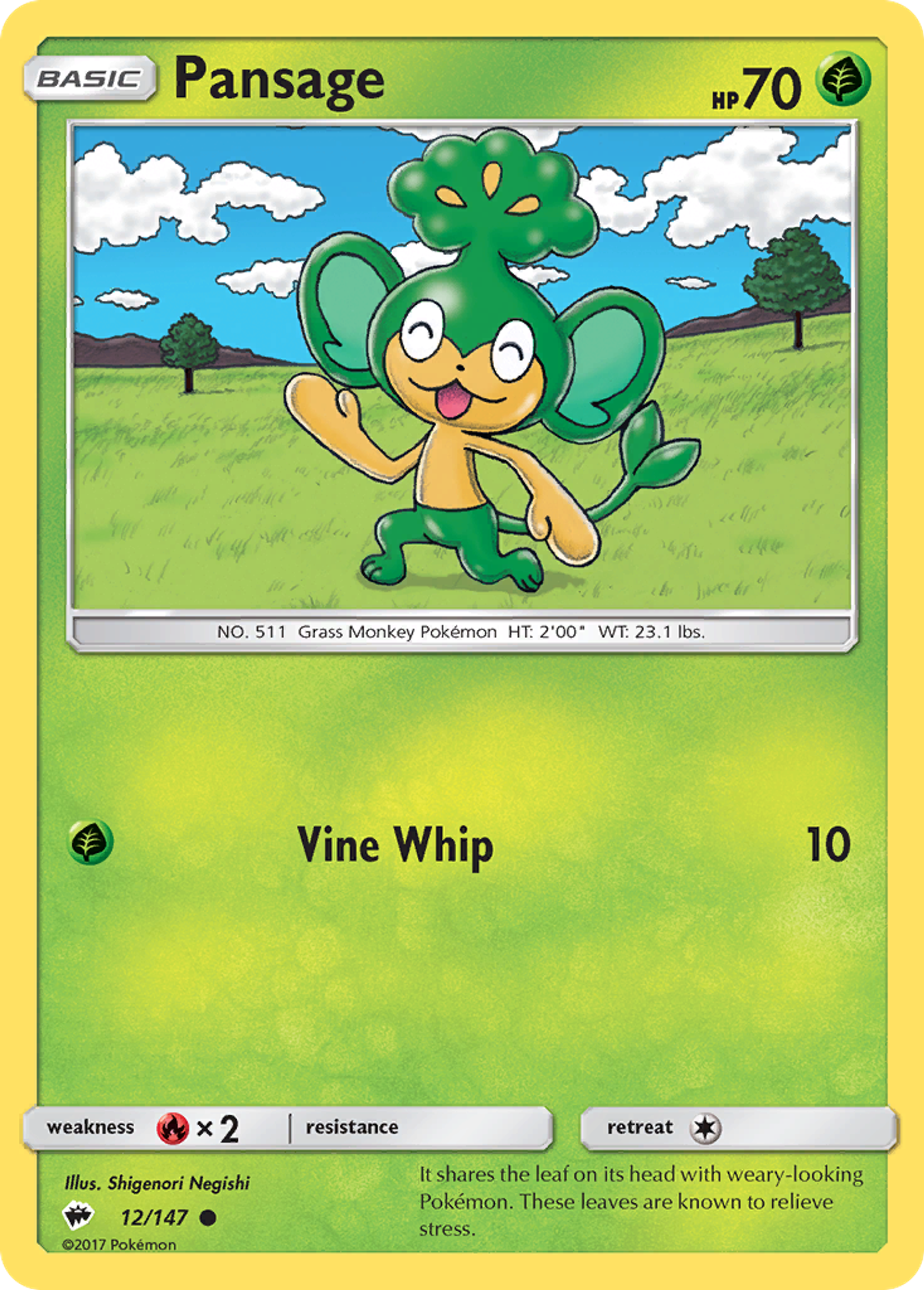 Pansage — SM - Burning Shadows — Pokemon