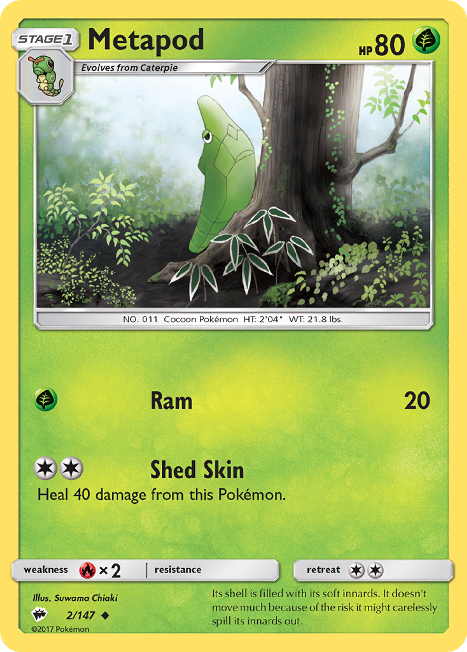 Metapod — SM - Burning Shadows — Pokemon