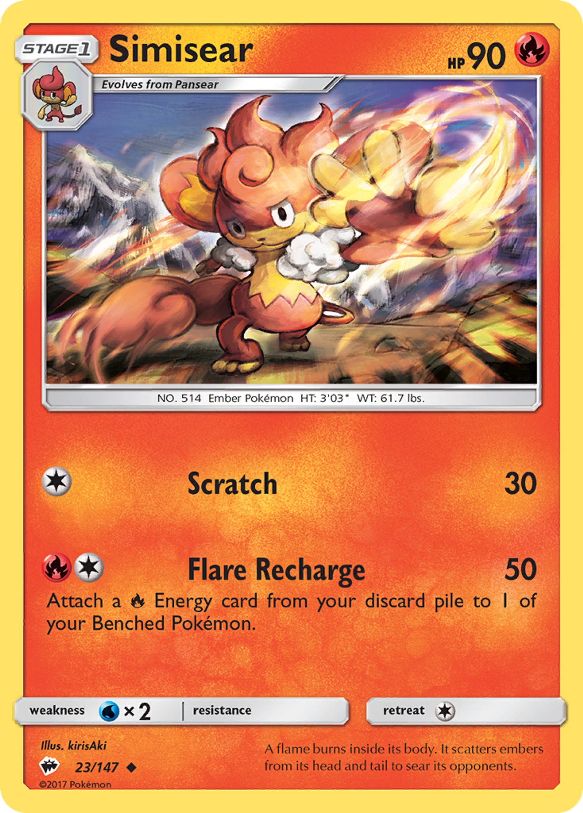 Simisear — SM - Burning Shadows — Pokemon