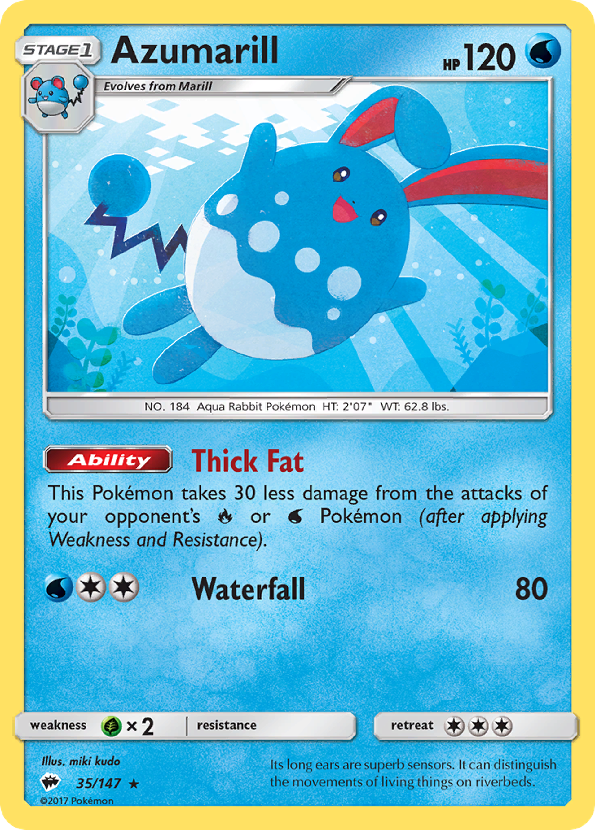 Azumarill — SM - Burning Shadows — Pokemon