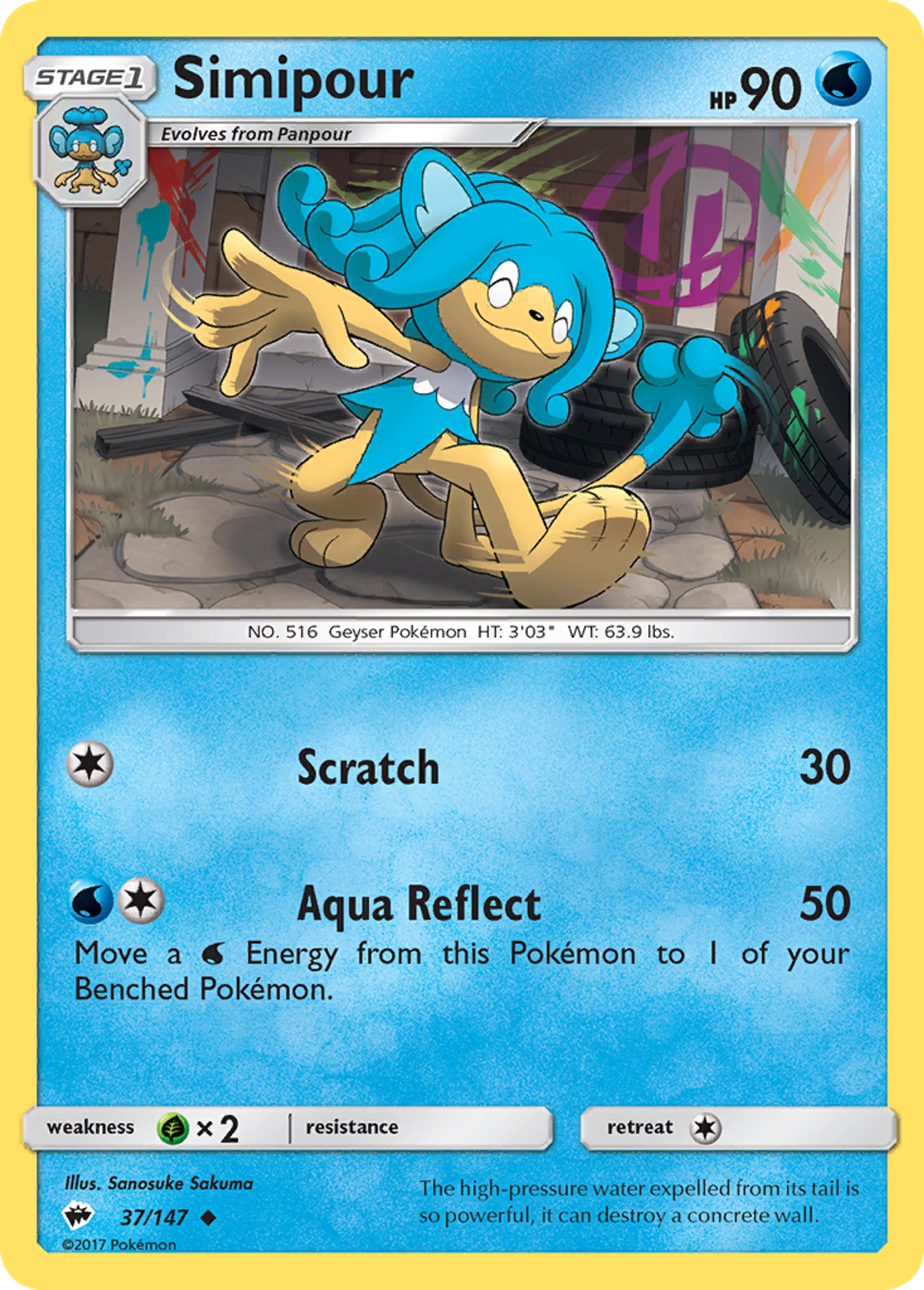Simipour — SM - Burning Shadows — Pokemon