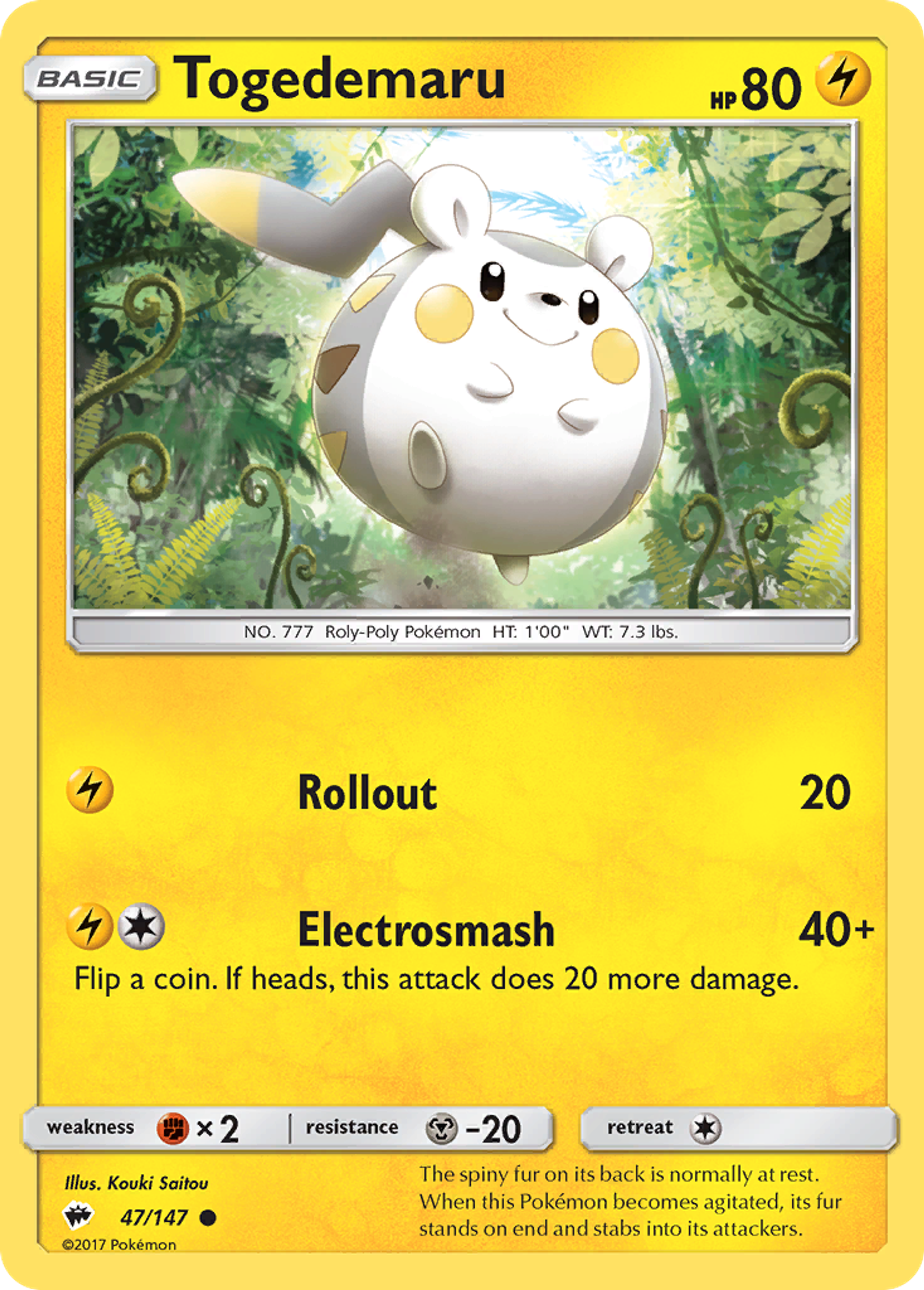 Togedemaru — SM - Burning Shadows — Pokemon