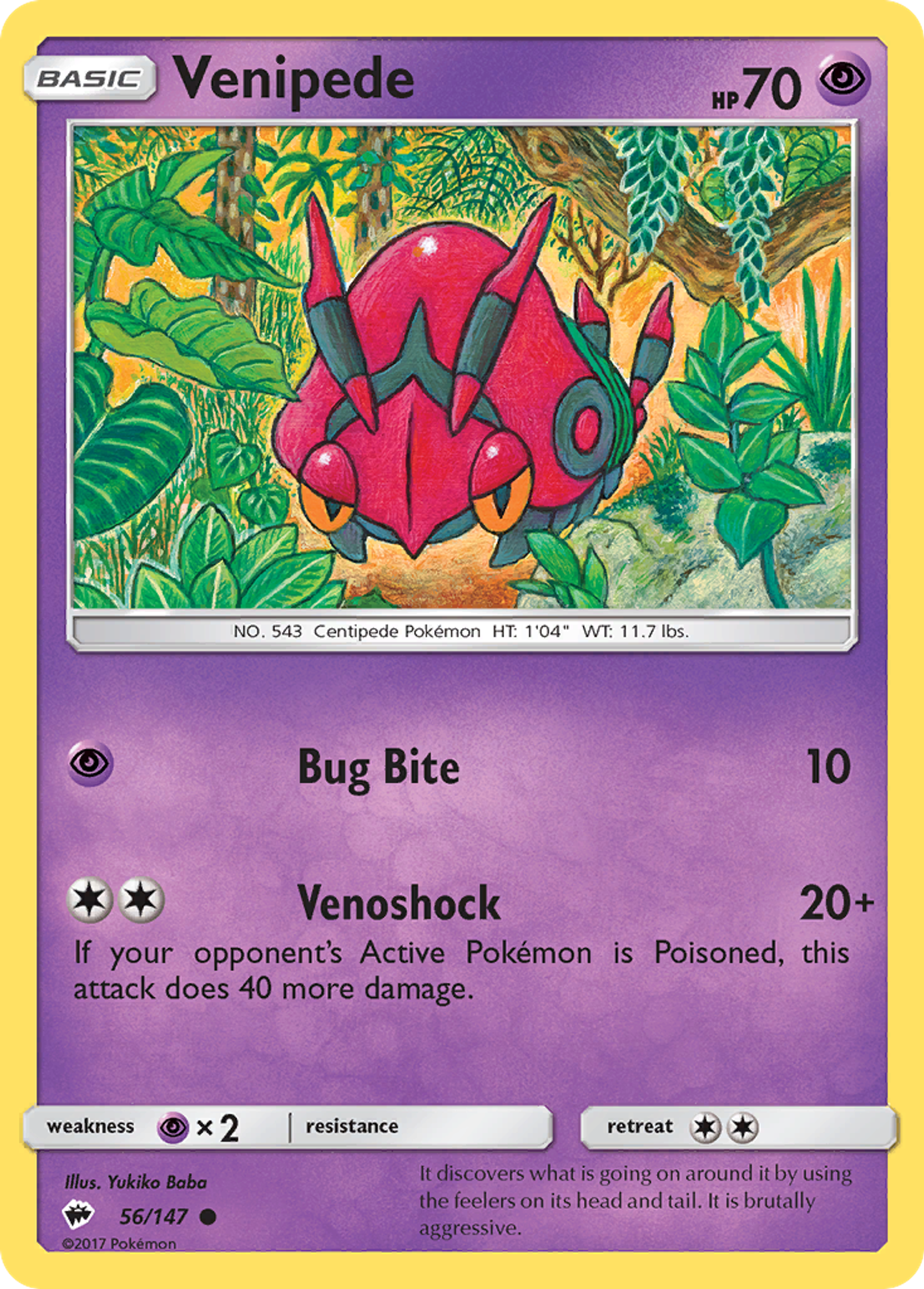 Venipede — SM - Burning Shadows — Pokemon
