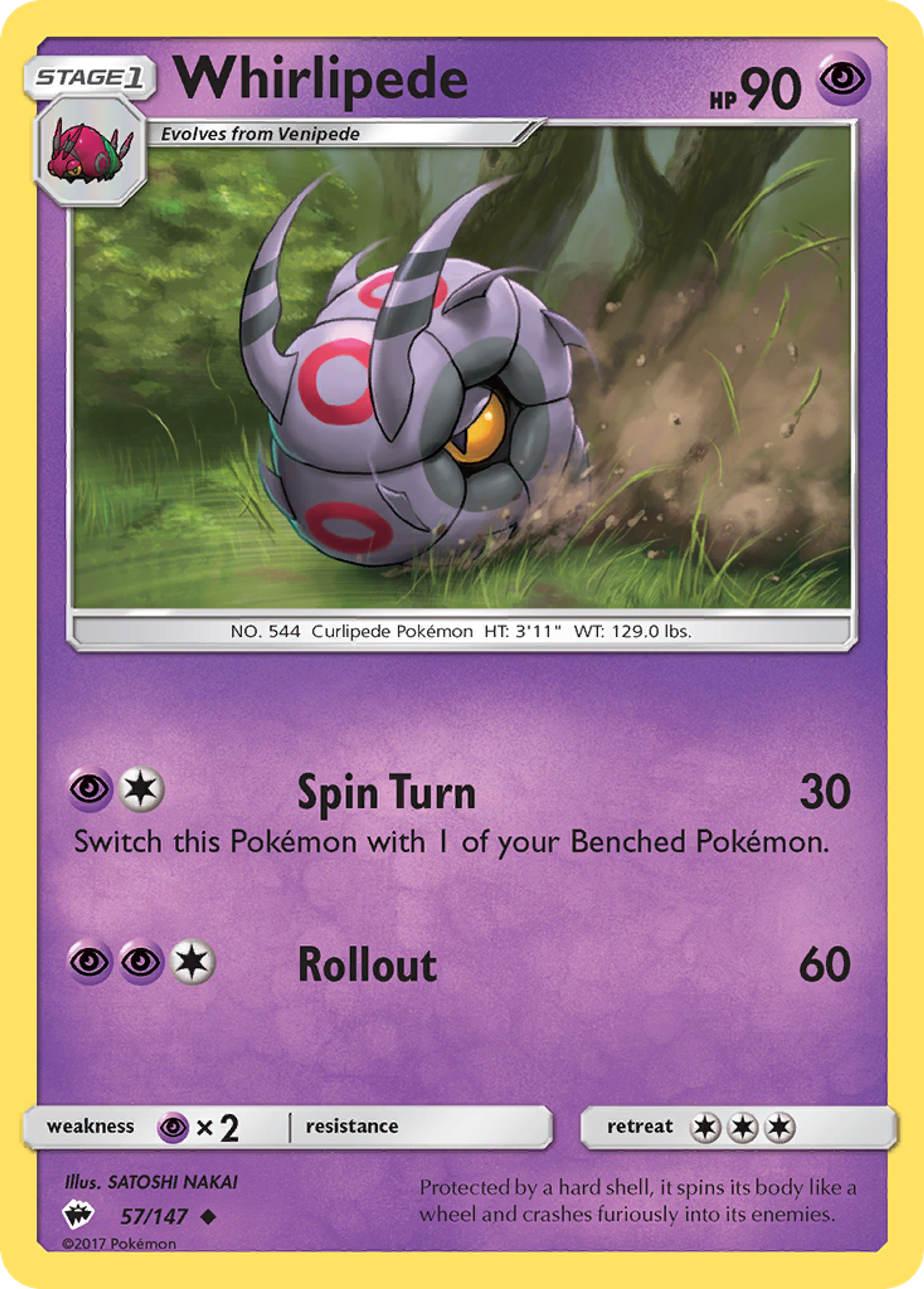 Whirlipede — SM - Burning Shadows — Pokemon