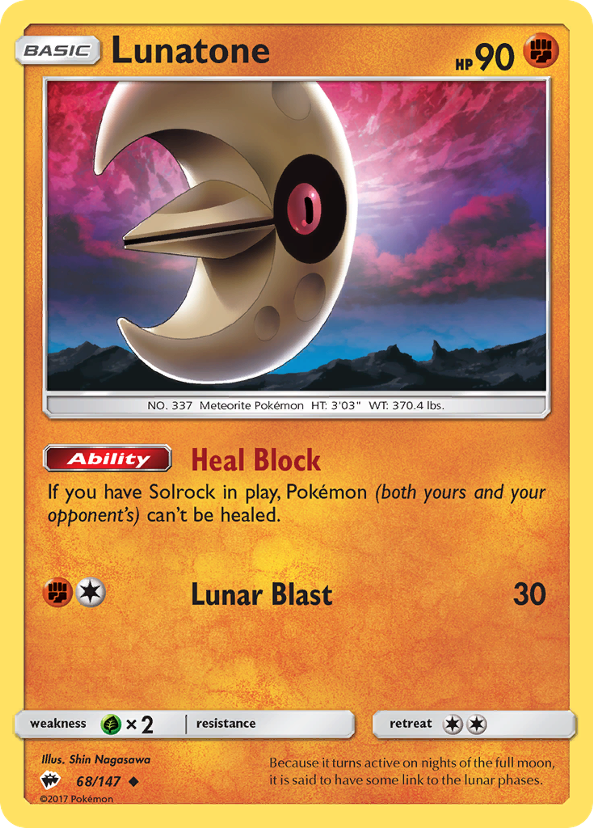 Lunatone — SM - Burning Shadows — Pokemon