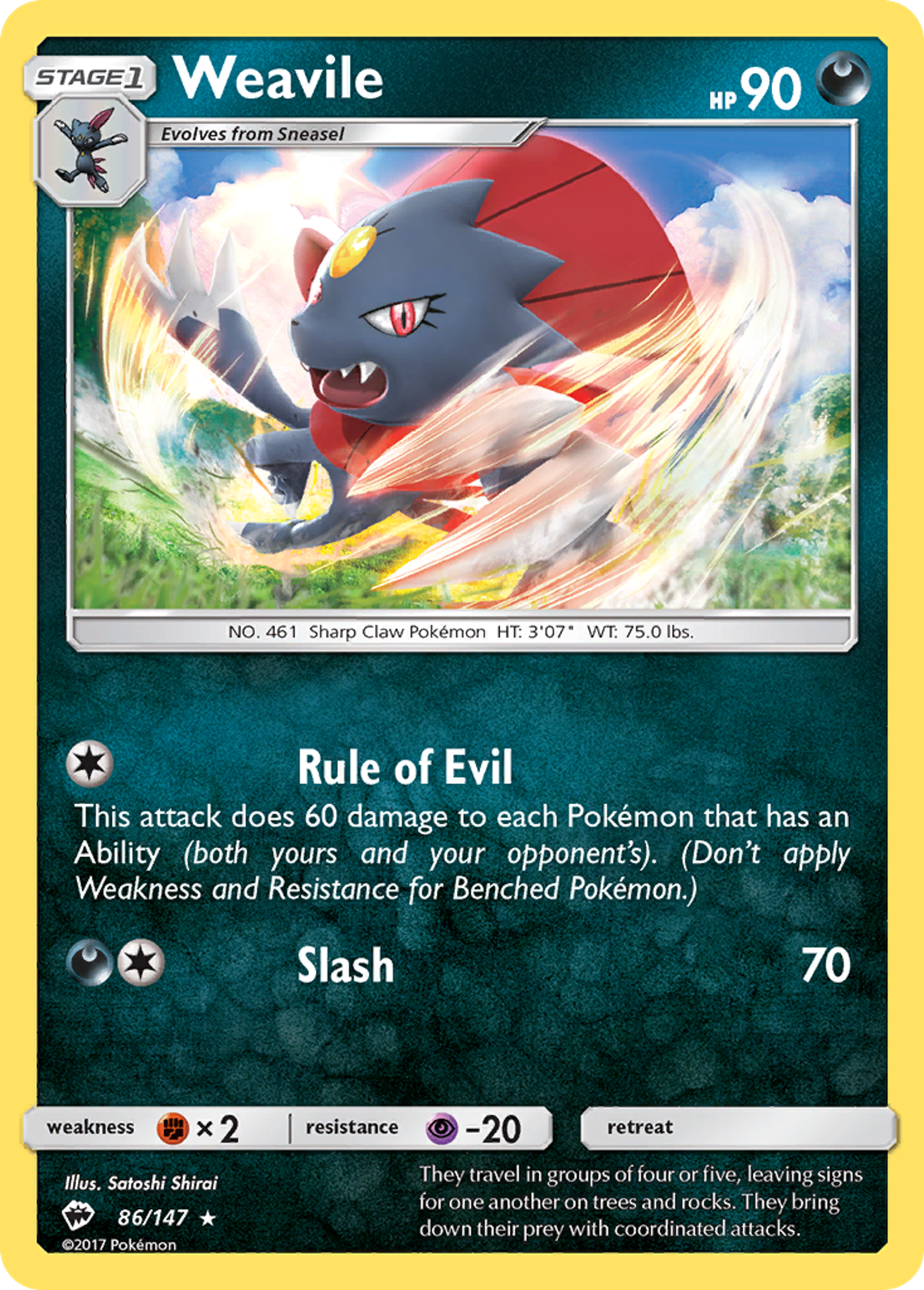 Weavile — SM - Burning Shadows — Pokemon