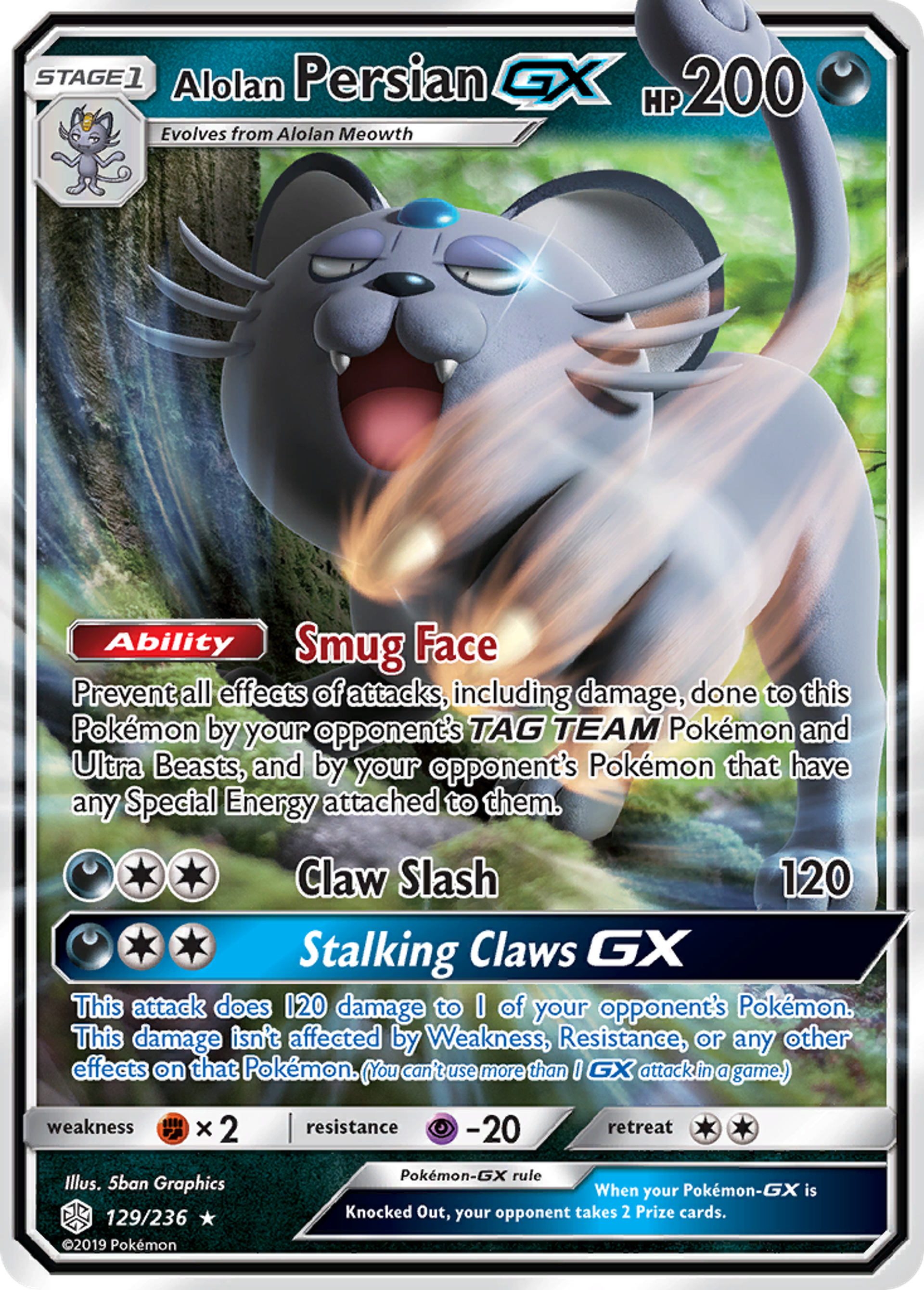 Alolan Persian GX — SM - Cosmic Eclipse — Pokémon