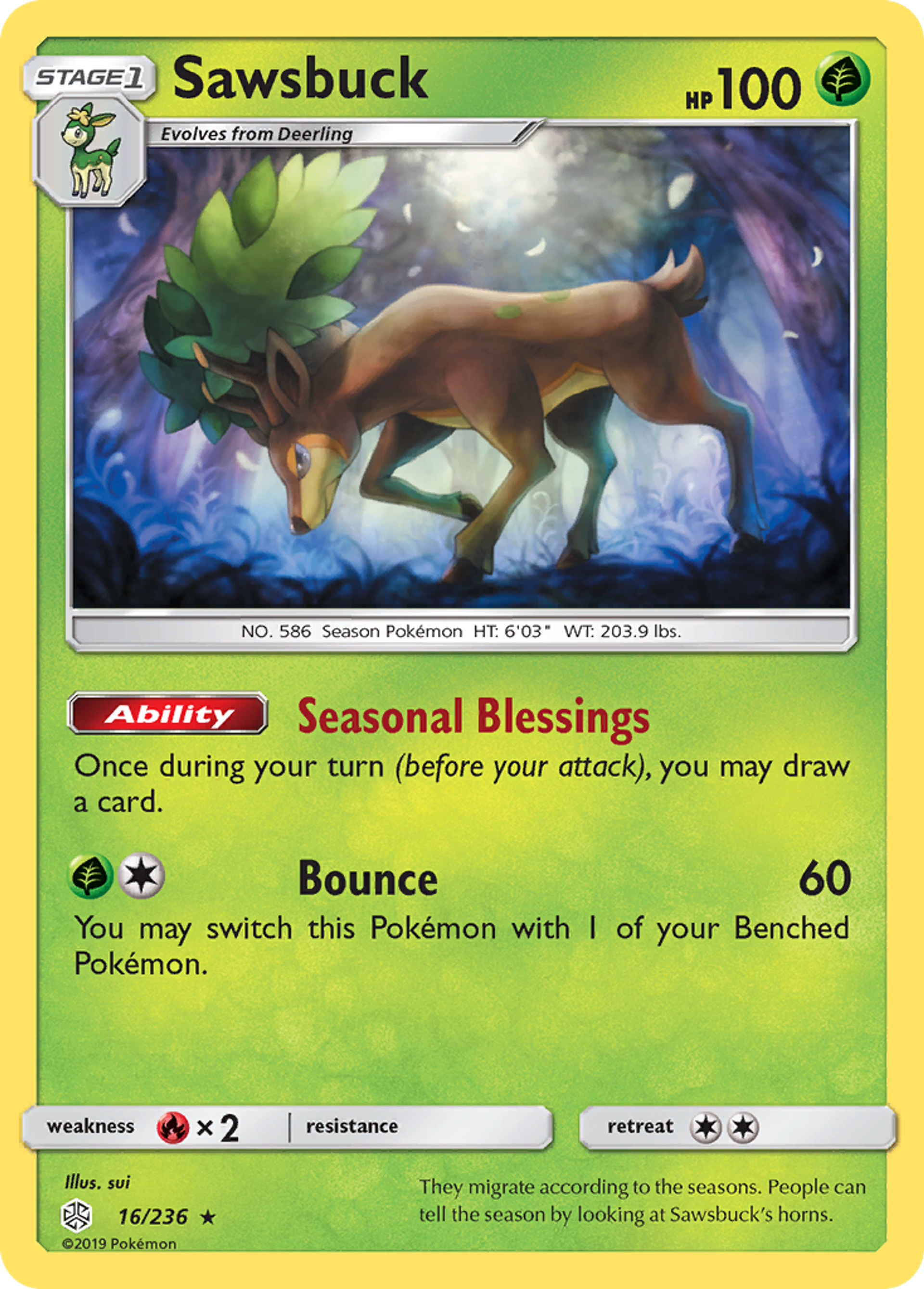 Sawsbuck — SM - Cosmic Eclipse — Pokémon