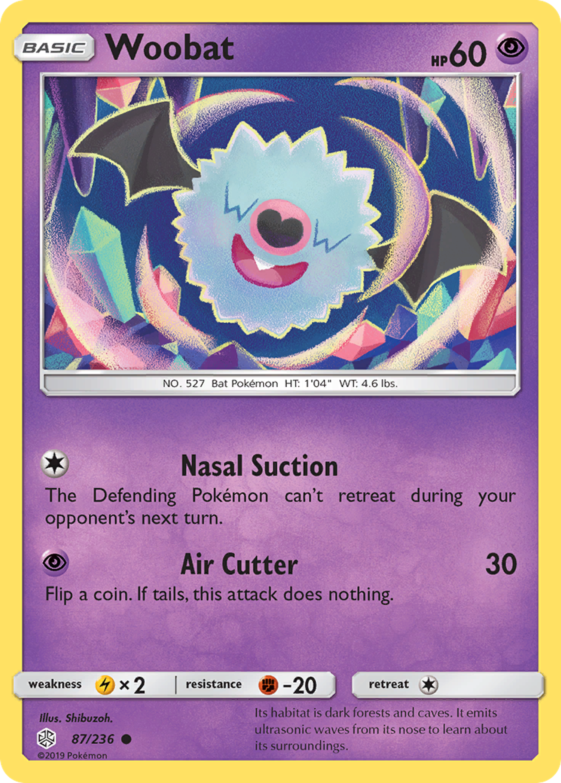 Woobat — SM - Cosmic Eclipse — Pokémon