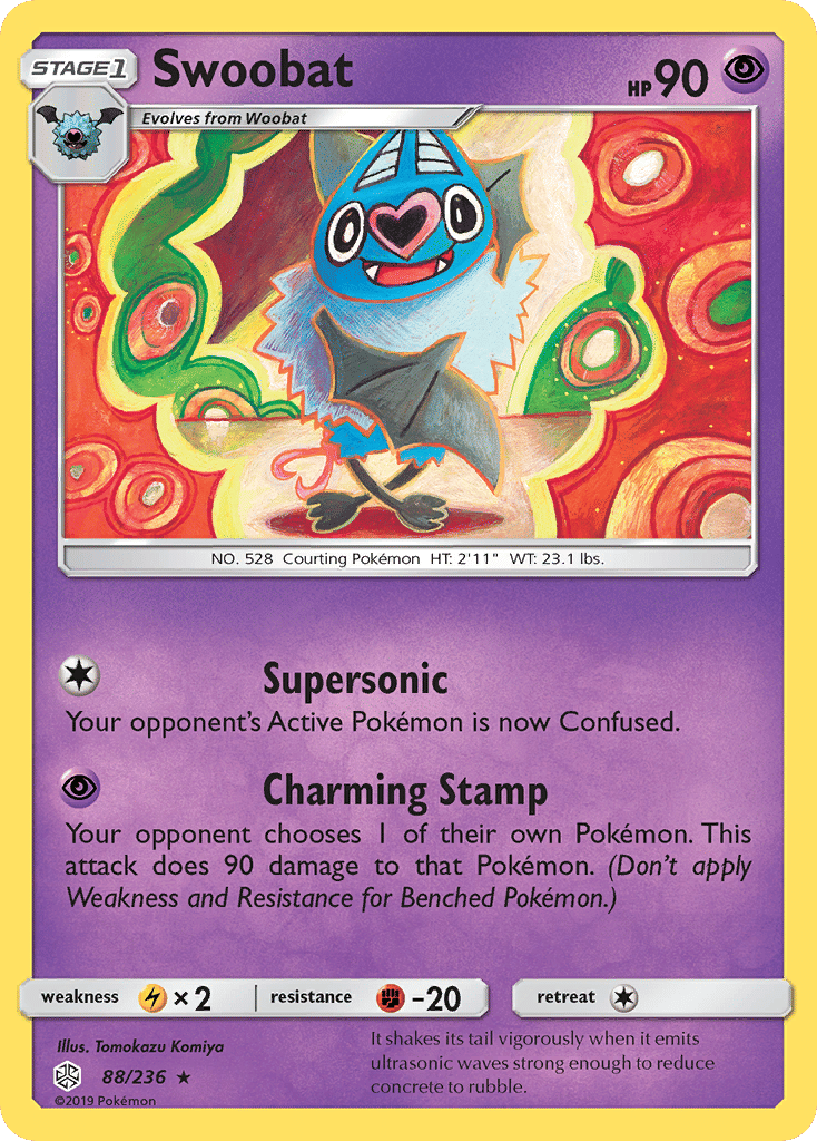 Swoobat — SM - Cosmic Eclipse — Pokemon
