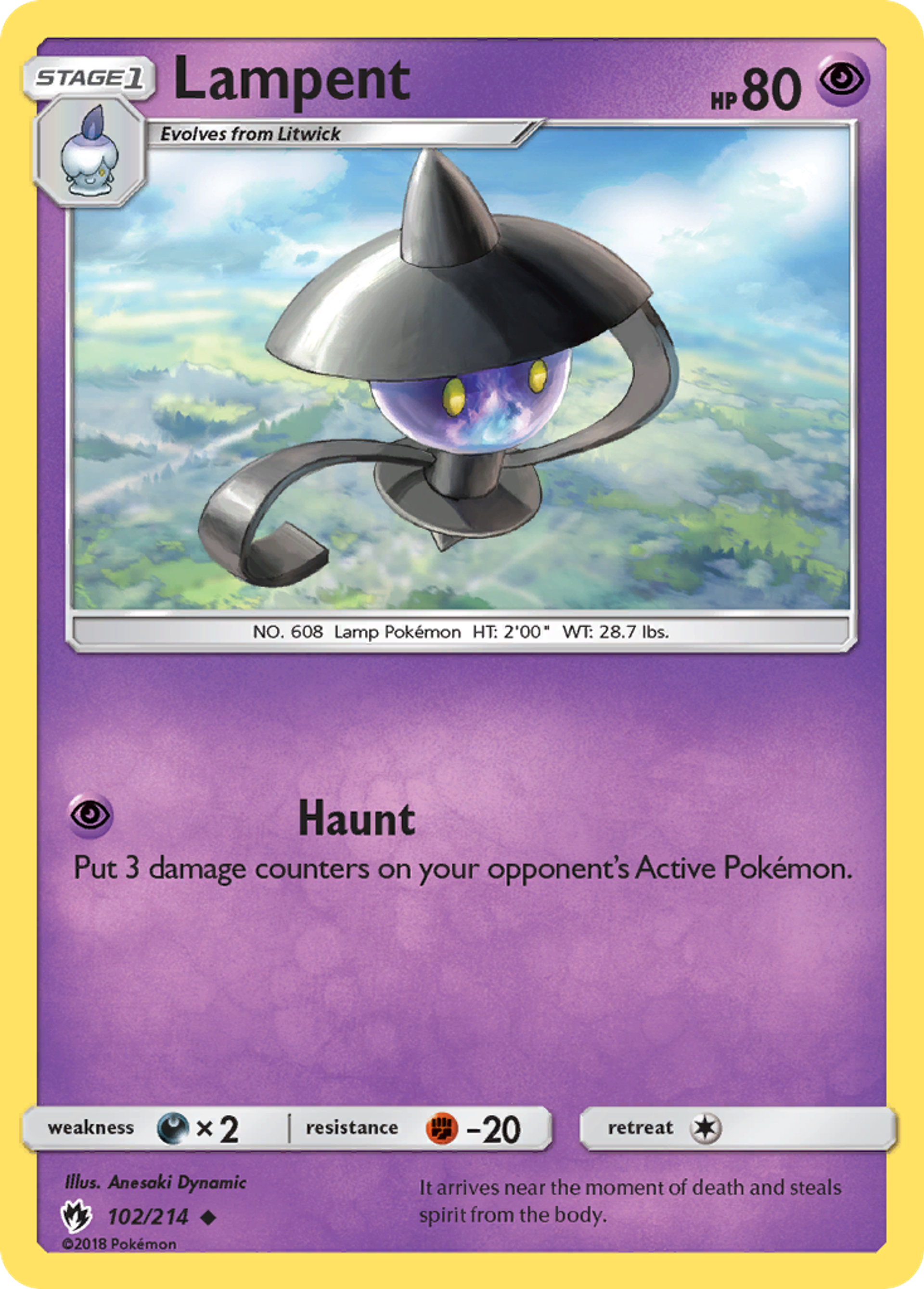 Lampent — SM - Lost Thunder — Pokemon
