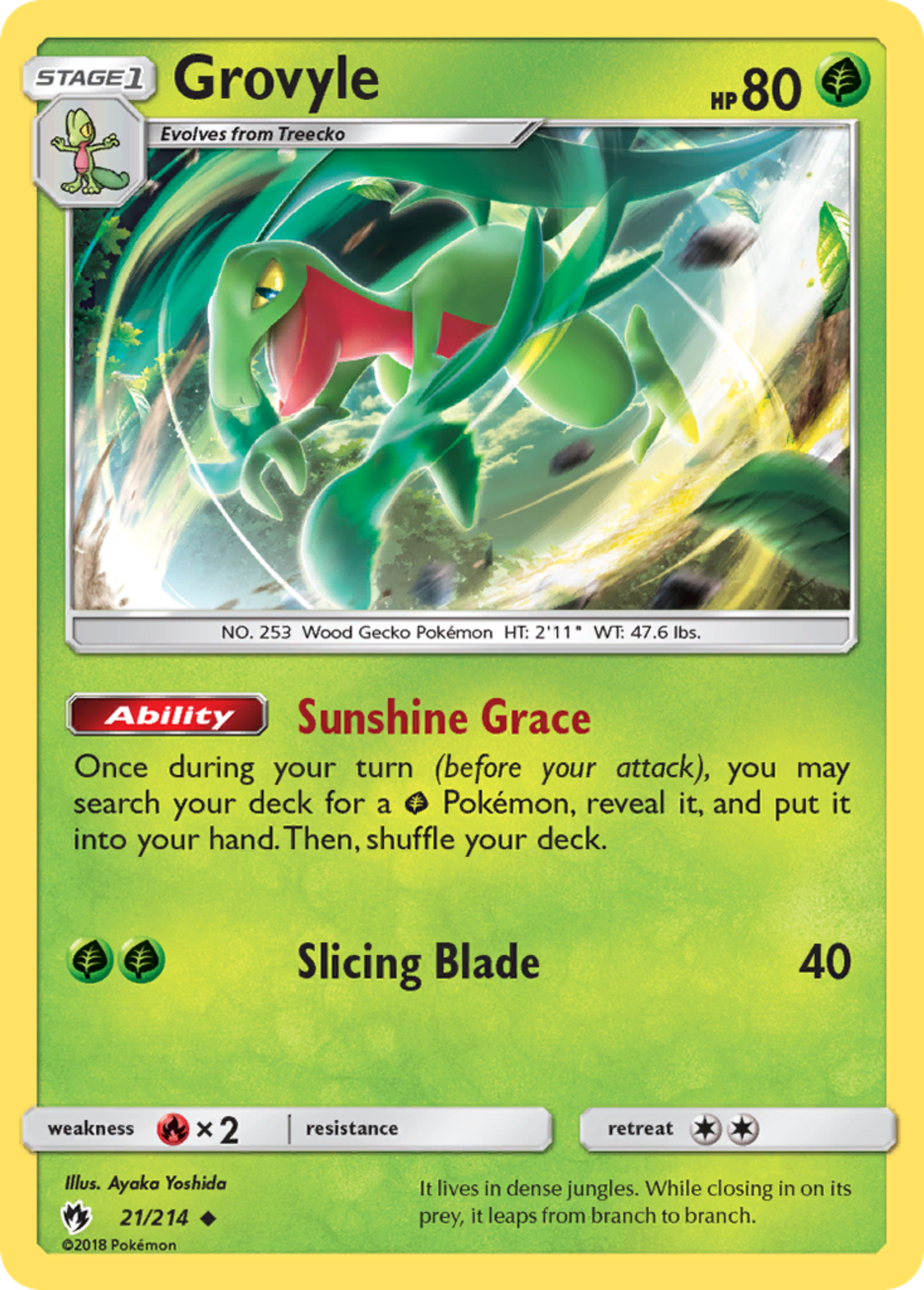 Grovyle — SM - Lost Thunder — Pokemon