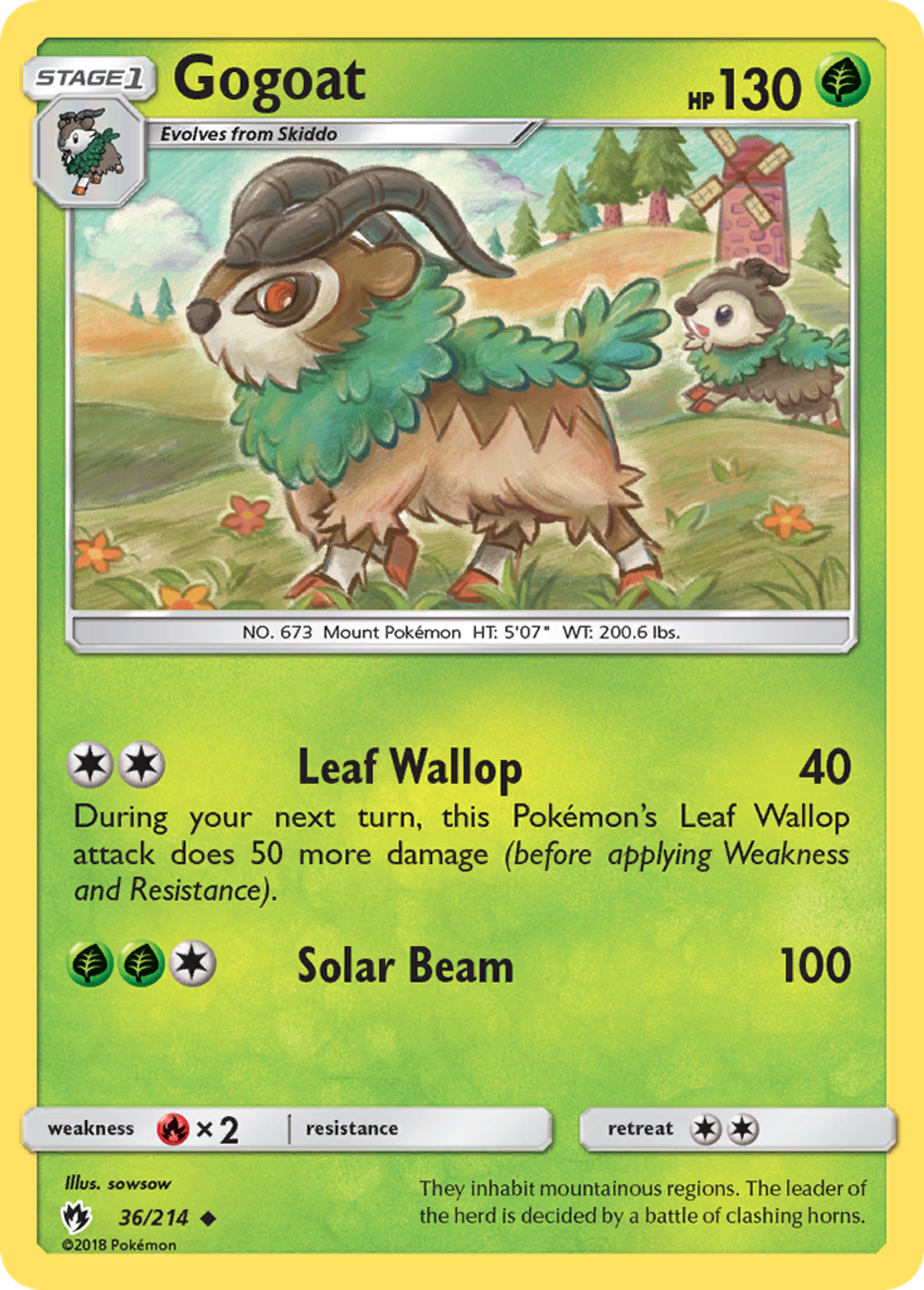 Gogoat — SM - Lost Thunder — Pokemon