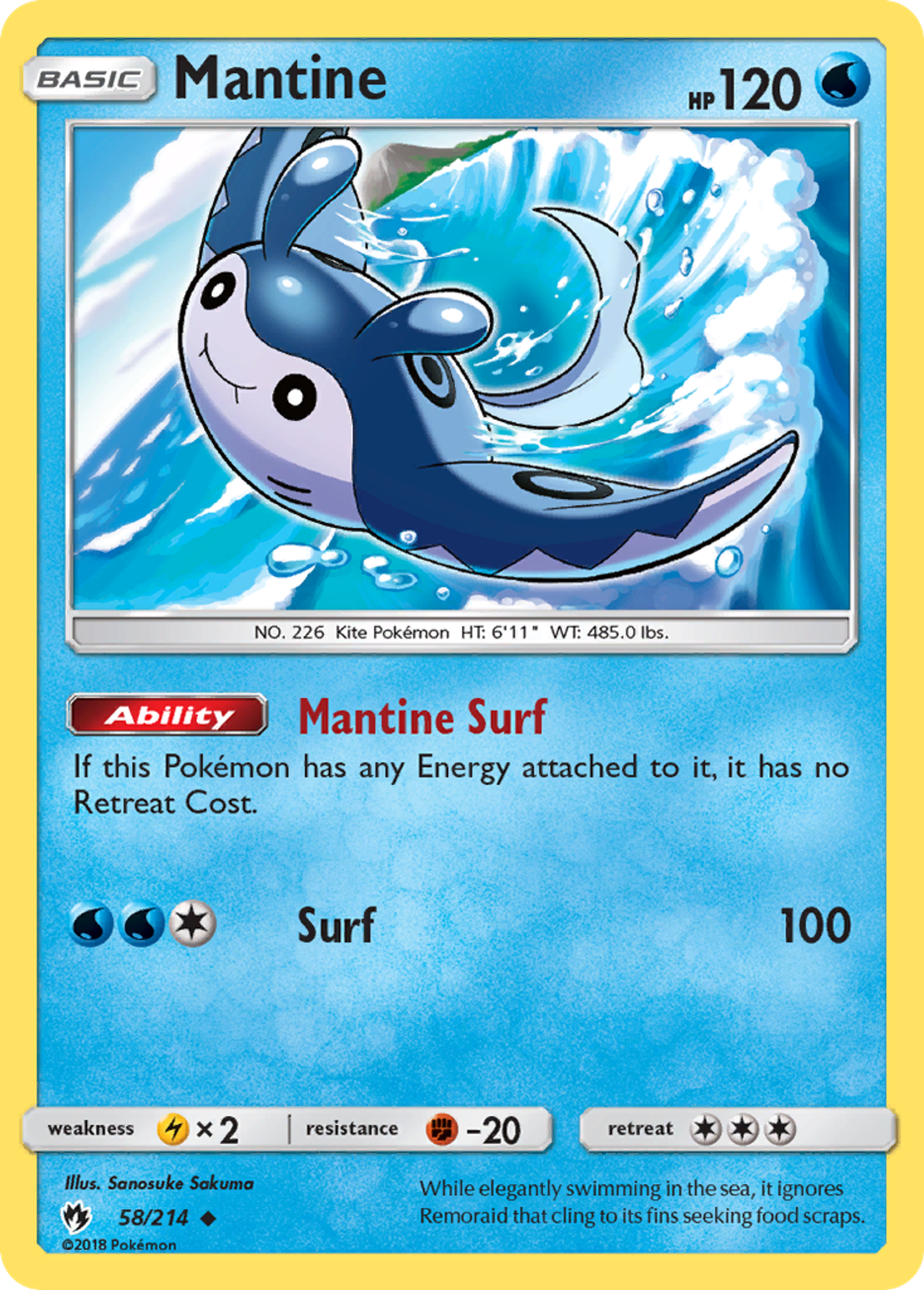 Mantine — SM - Lost Thunder — Pokemon