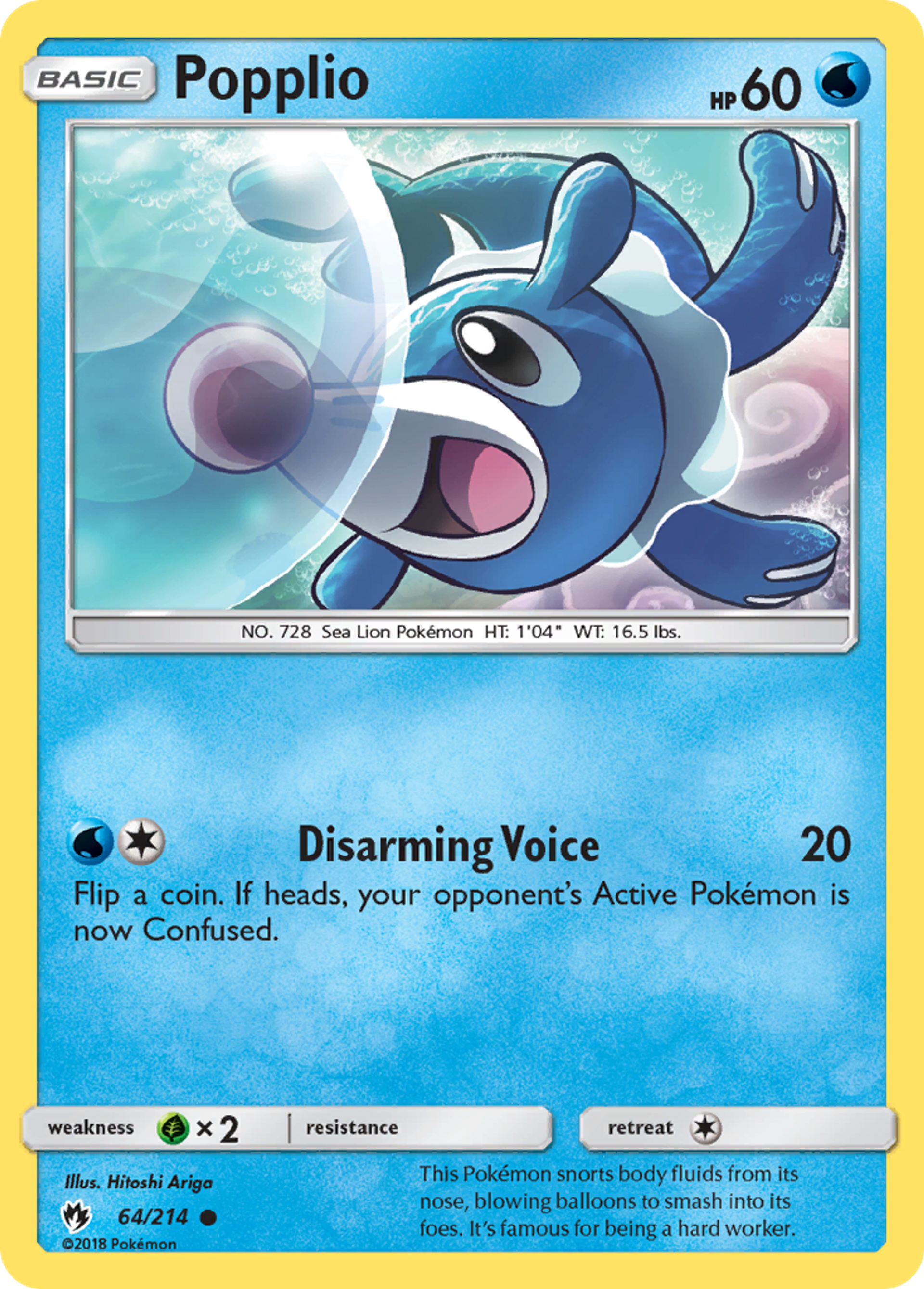 Popplio — SM - Lost Thunder — Pokemon