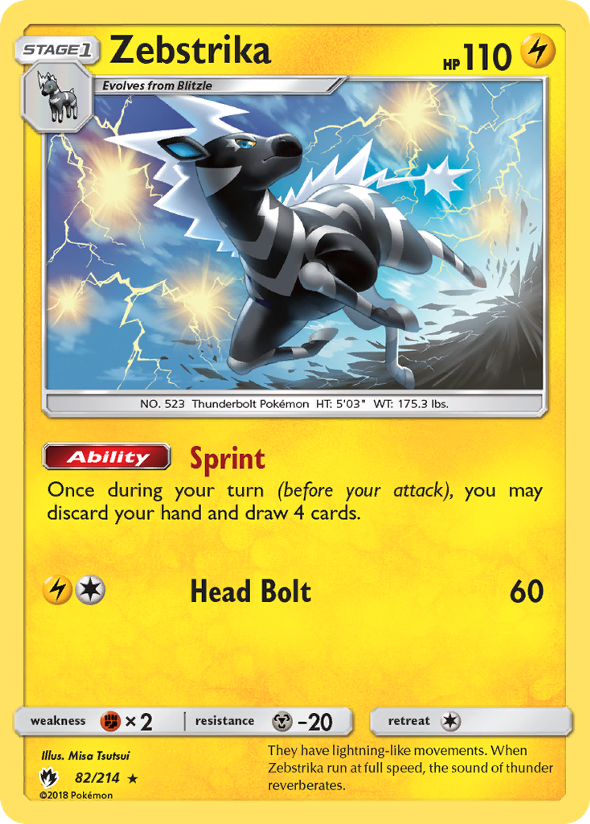 Zebstrika — SM - Lost Thunder — Pokémon
