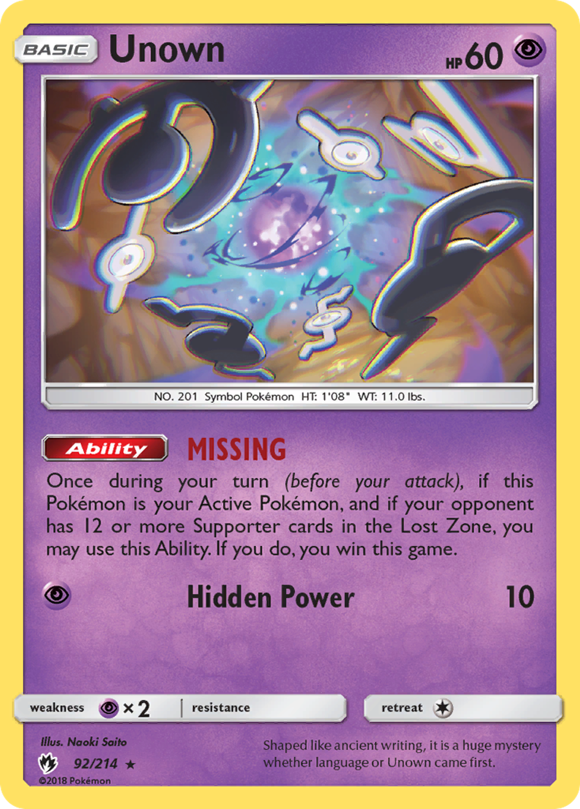 Unown — SM - Lost Thunder — Pokemon