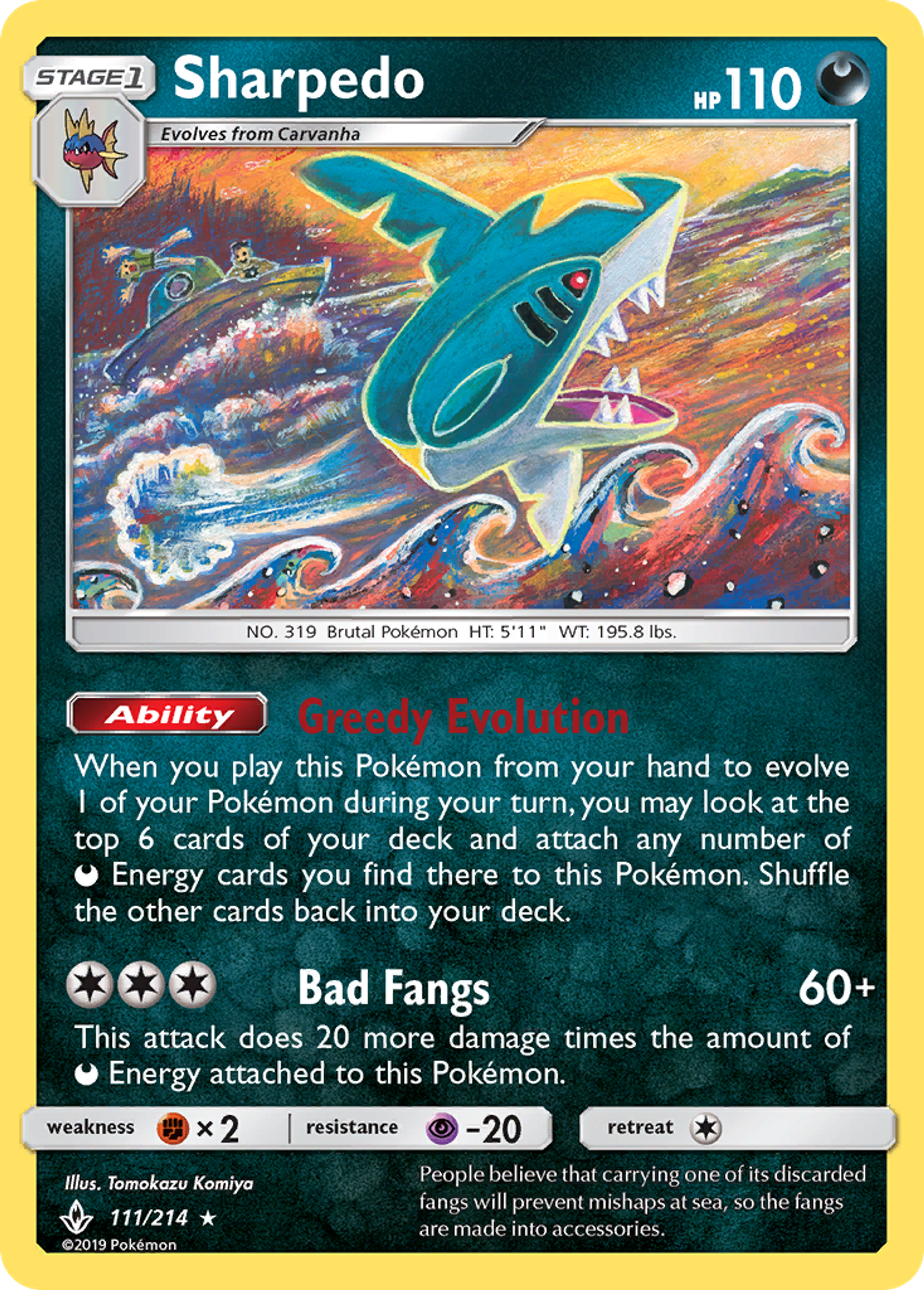 Sharpedo — SM - Unbroken Bonds — Pokemon