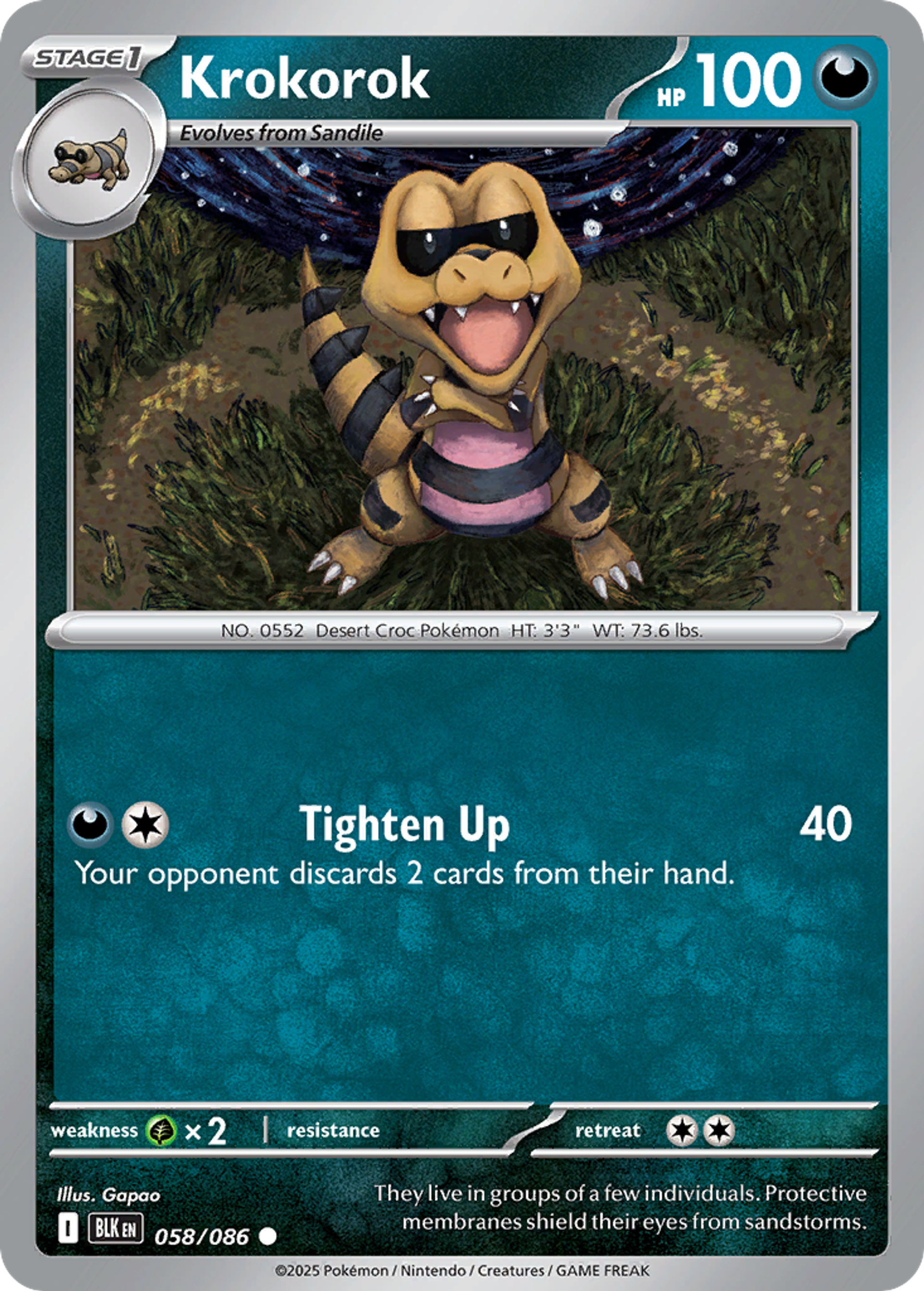 Krokorok — SV: Black Bolt — Pokémon