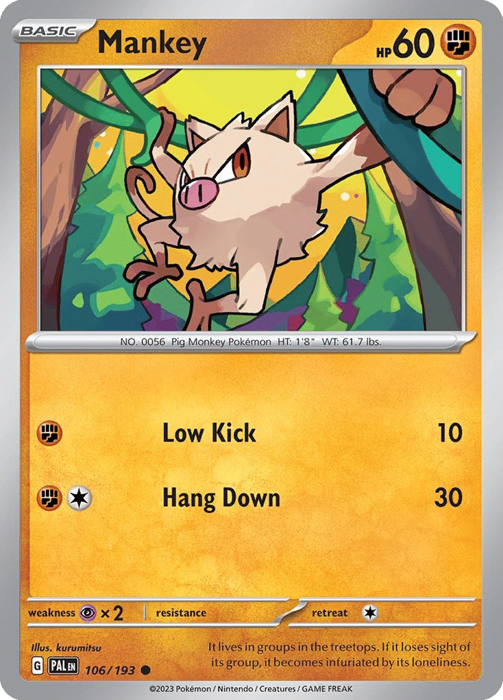 Mankey — SV02: Paldea Evolved — Pokemon