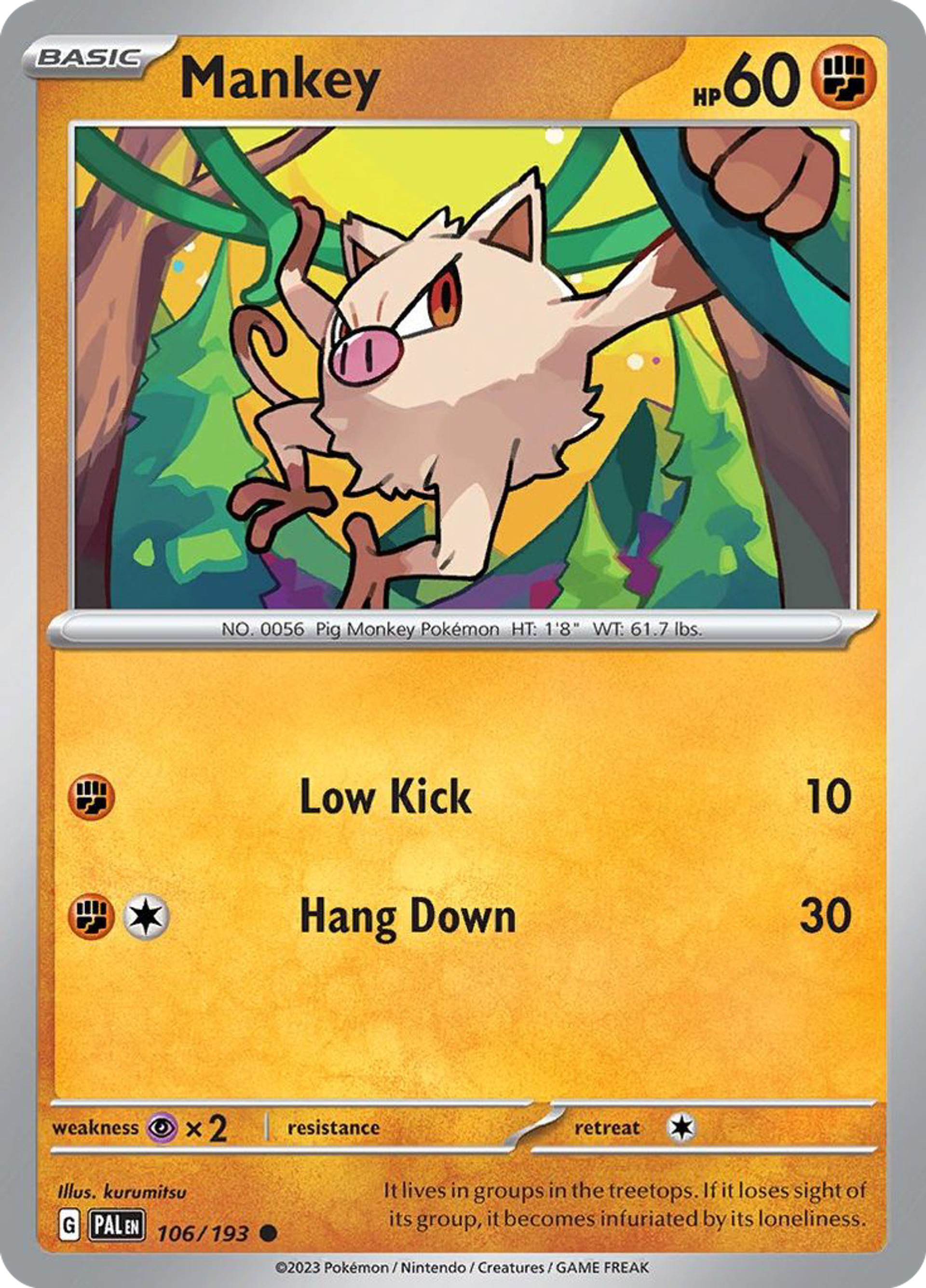 Mankey — SV02: Paldea Evolved — Pokémon