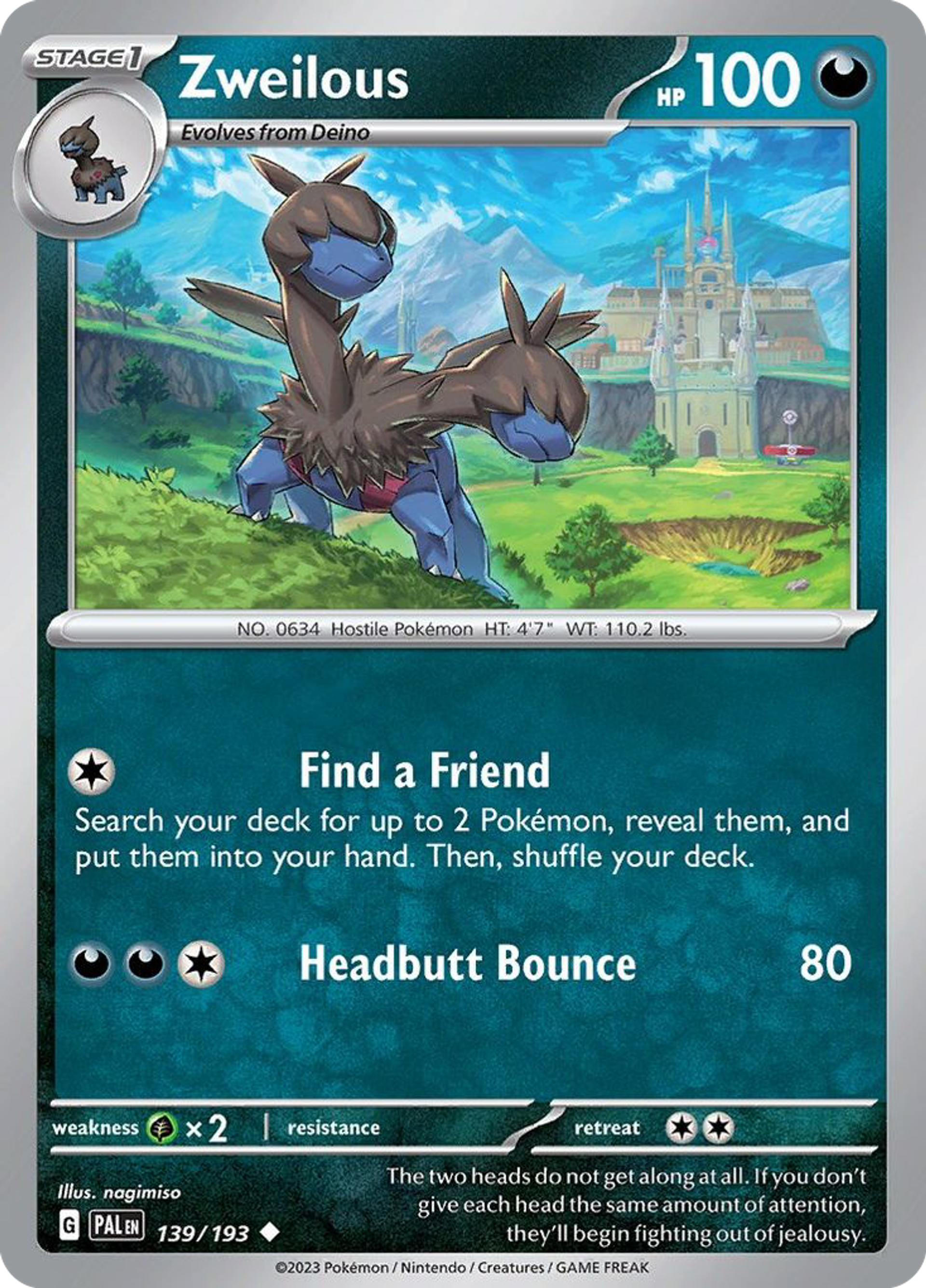 Zweilous — SV02: Paldea Evolved — Pokémon