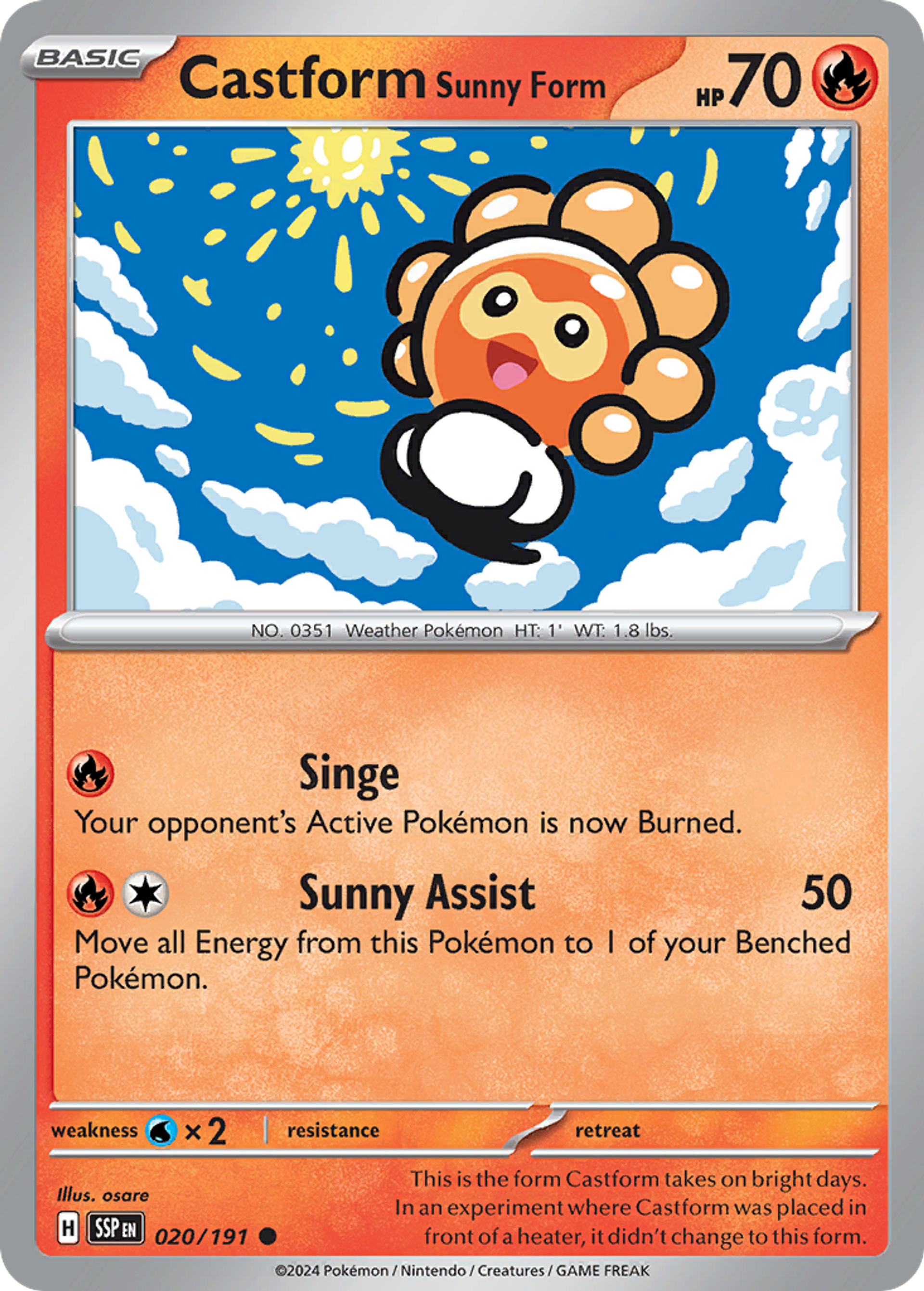 Castform Sunny Form — SV08: Surging Sparks — Pokémon