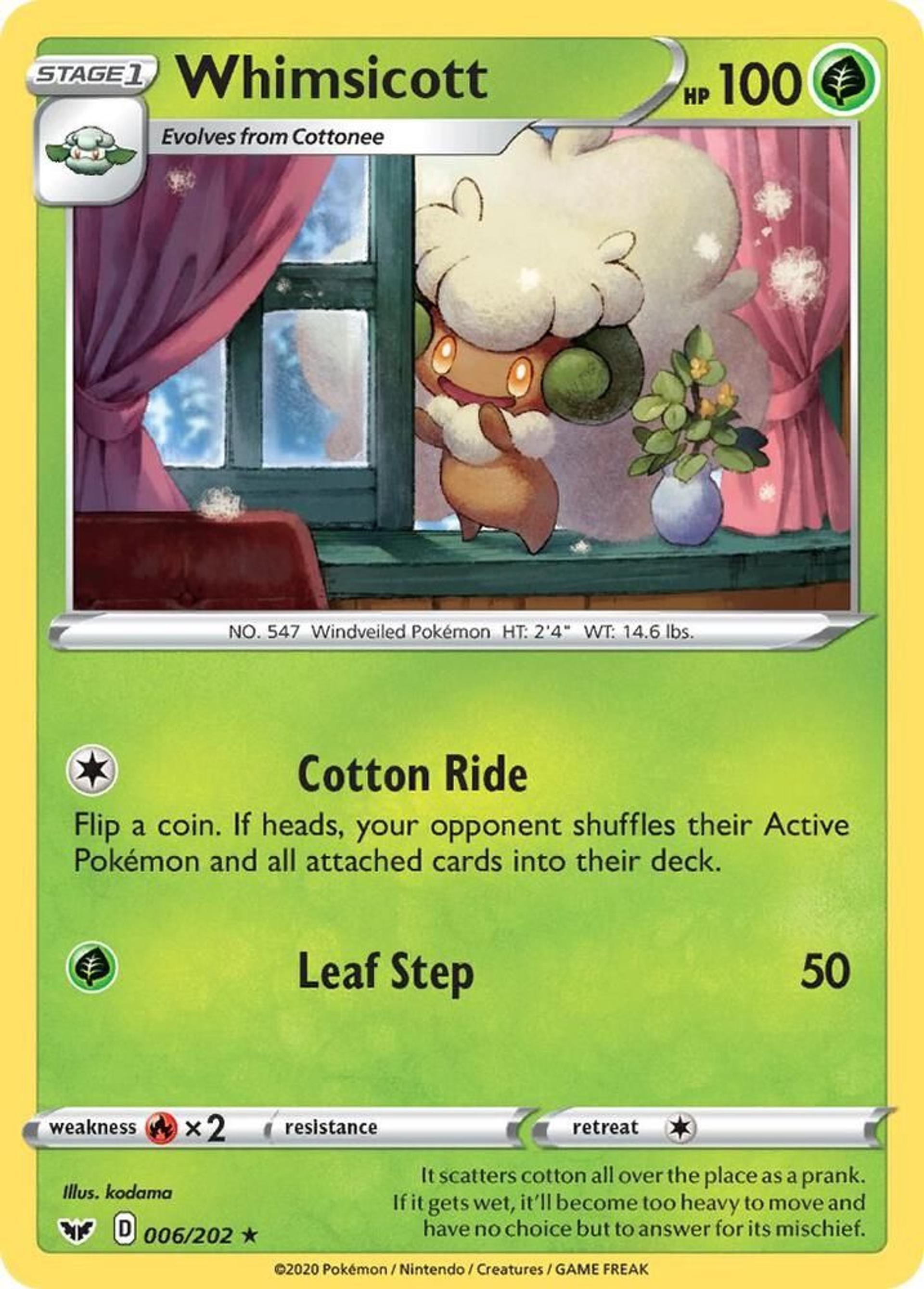 Whimsicott — SWSH01: Sword & Shield Base Set — Pokemon