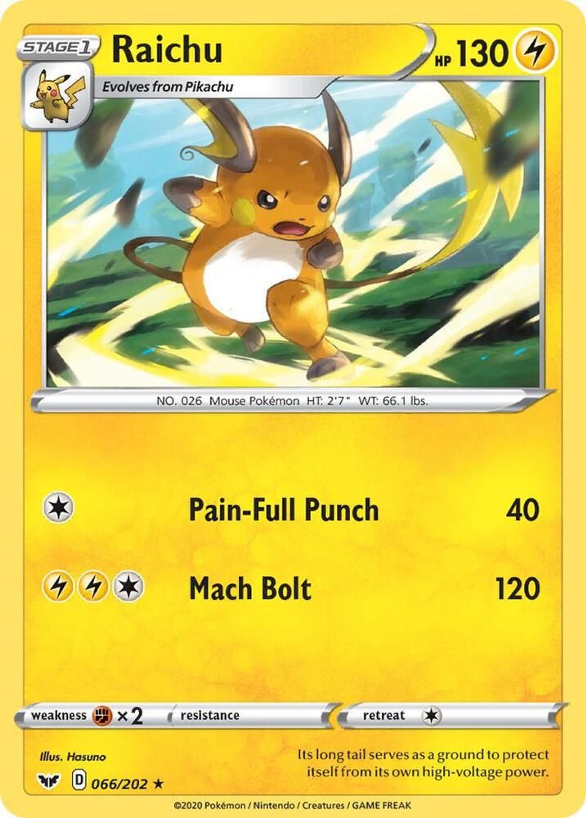 Raichu — SWSH01: Sword & Shield Base Set — Pokemon