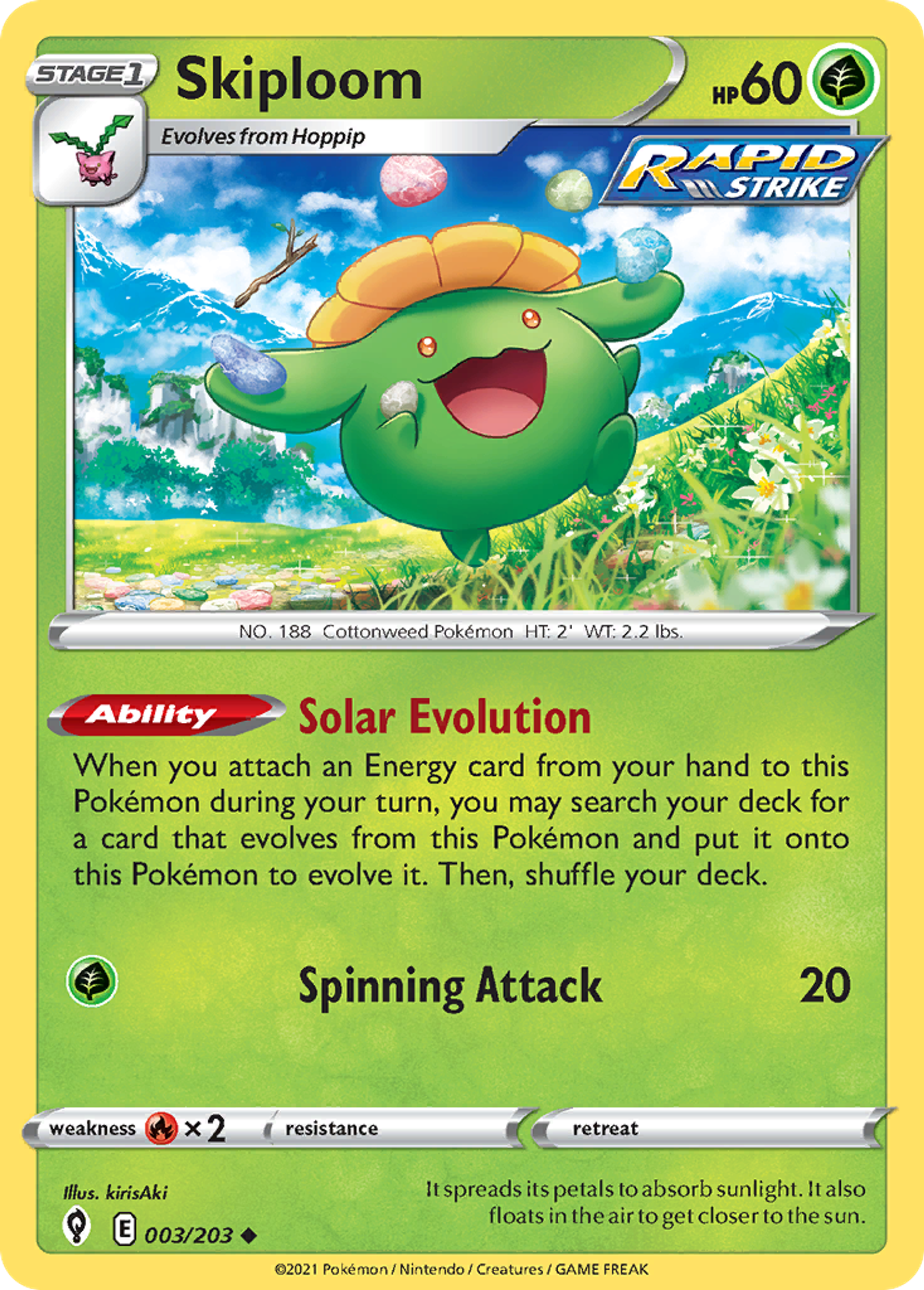 Skiploom — SWSH07: Evolving Skies — Pokémon