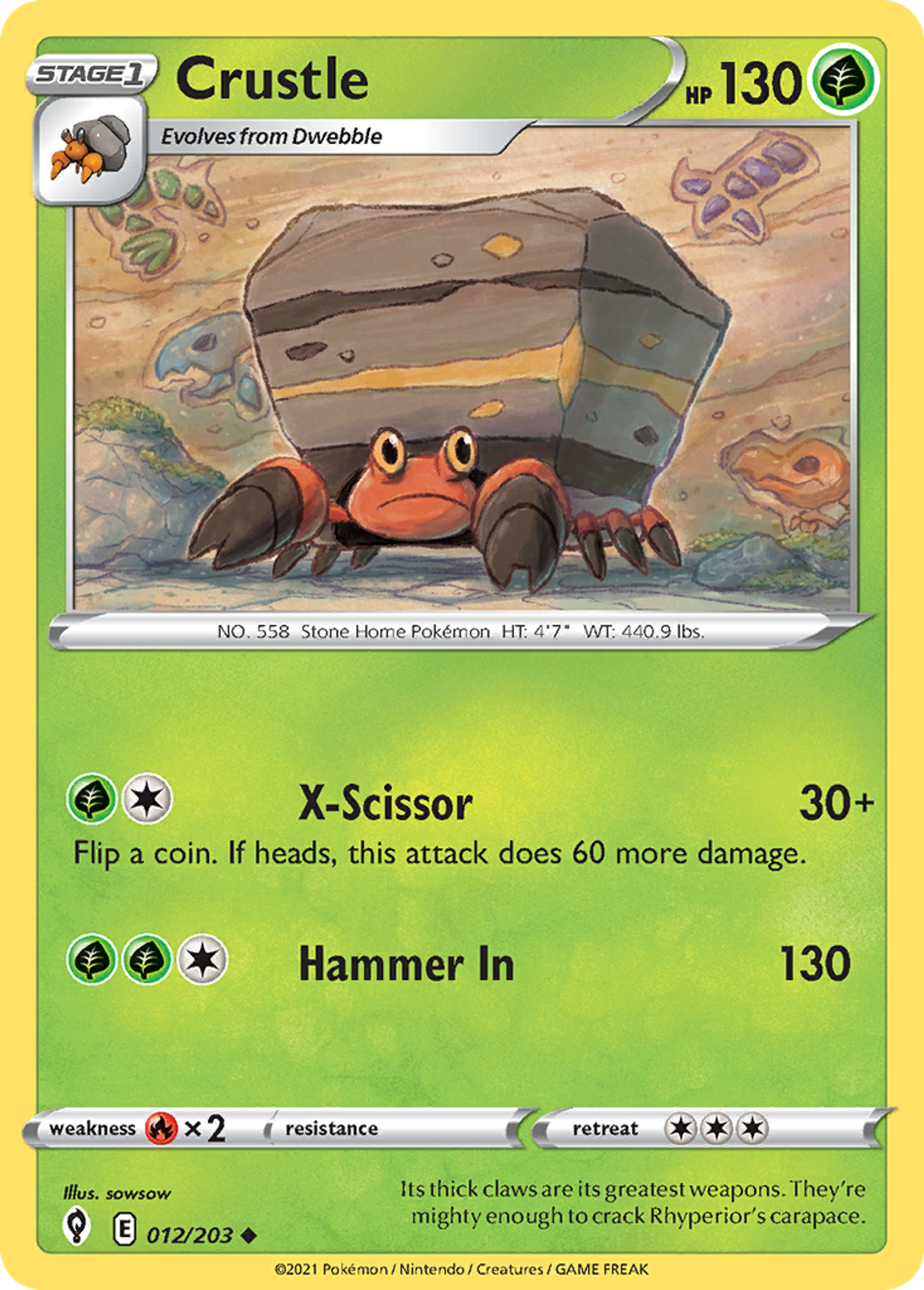 Crustle — SWSH07: Evolving Skies — Pokémon