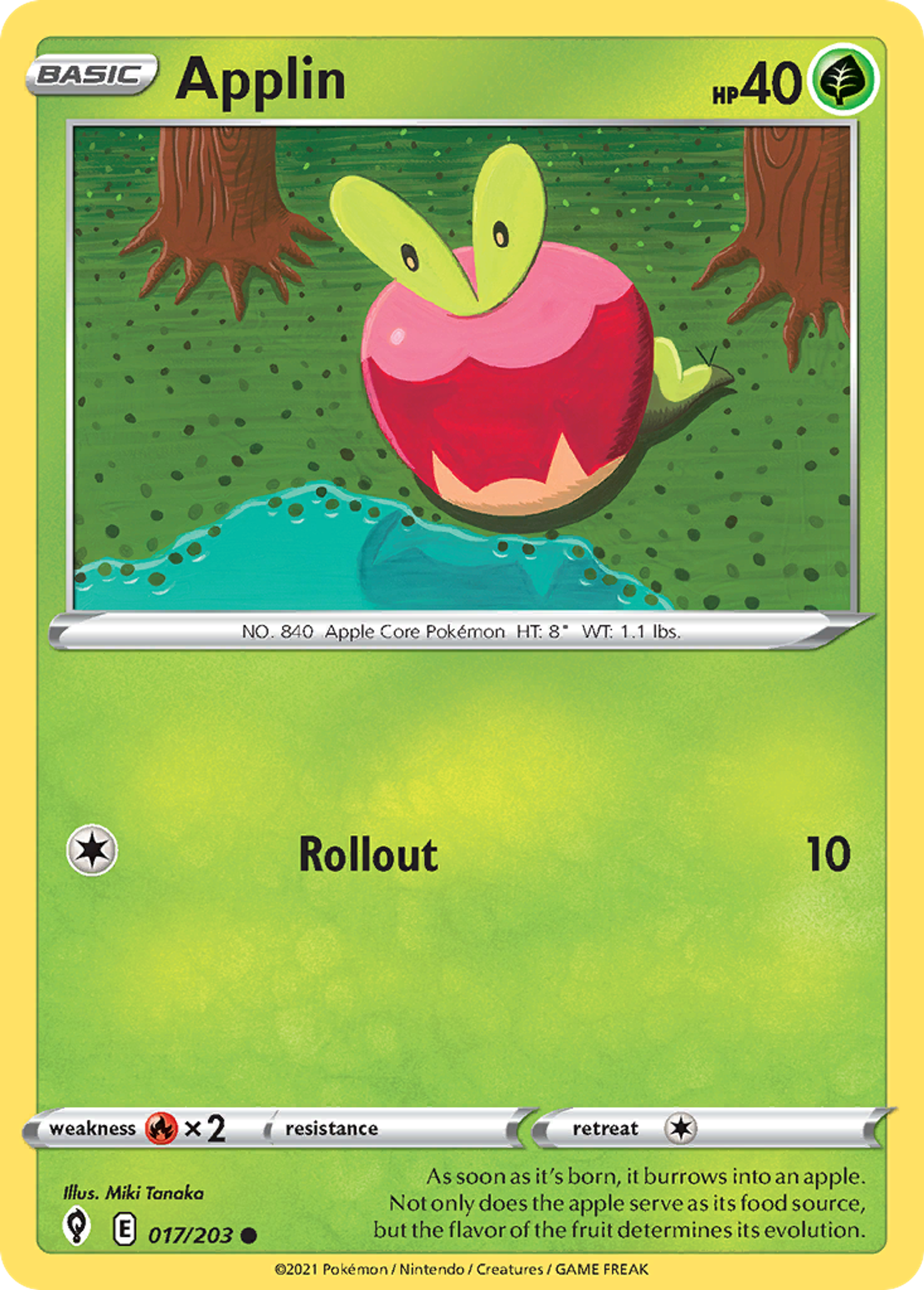 Applin — SWSH07: Evolving Skies — Pokémon