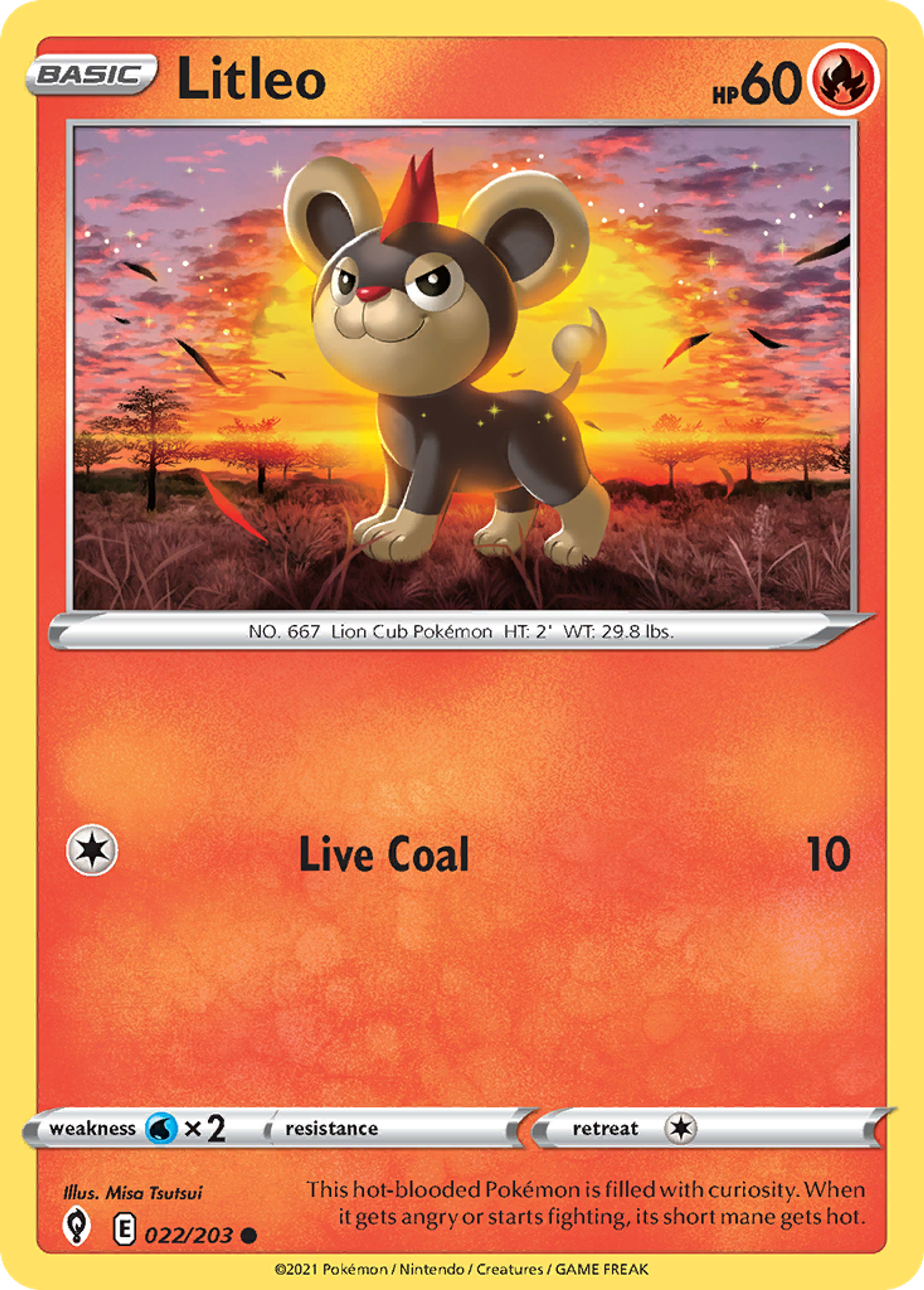 Litleo — SWSH07: Evolving Skies — Pokémon