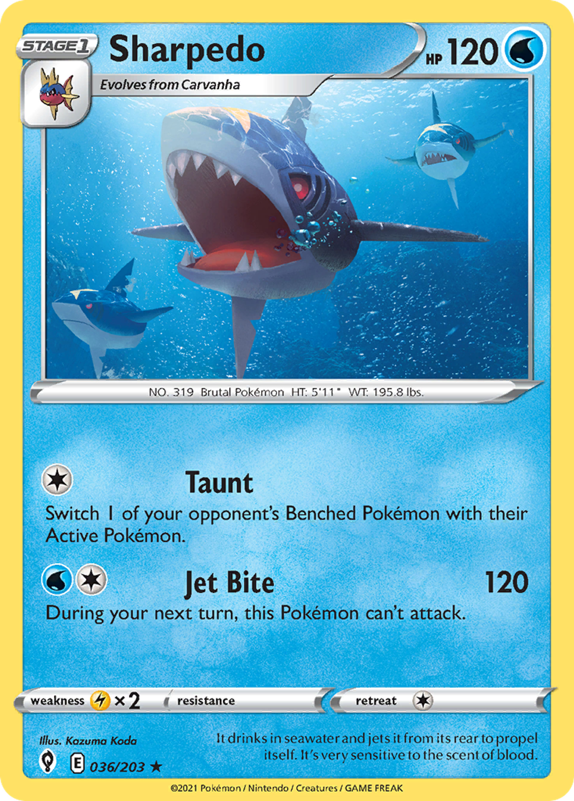 Sharpedo — SWSH07: Evolving Skies — Pokémon
