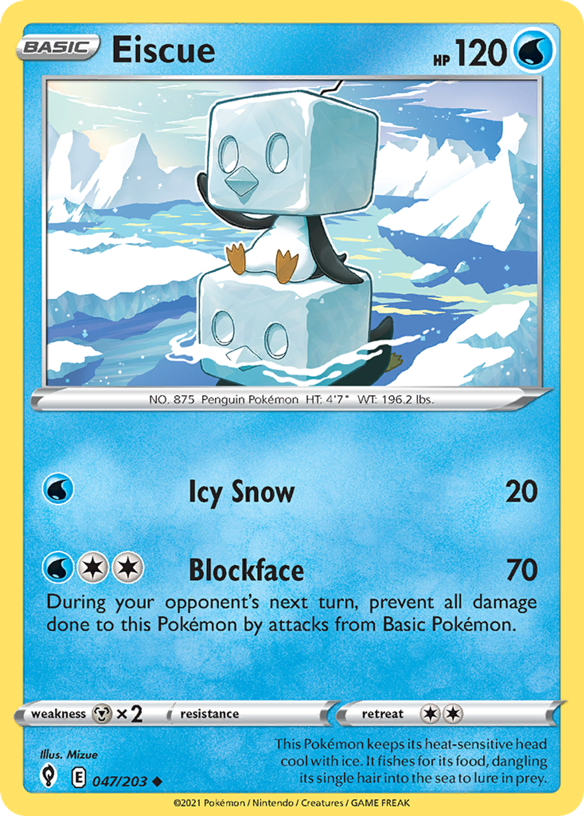 Eiscue — SWSH07: Evolving Skies — Pokémon