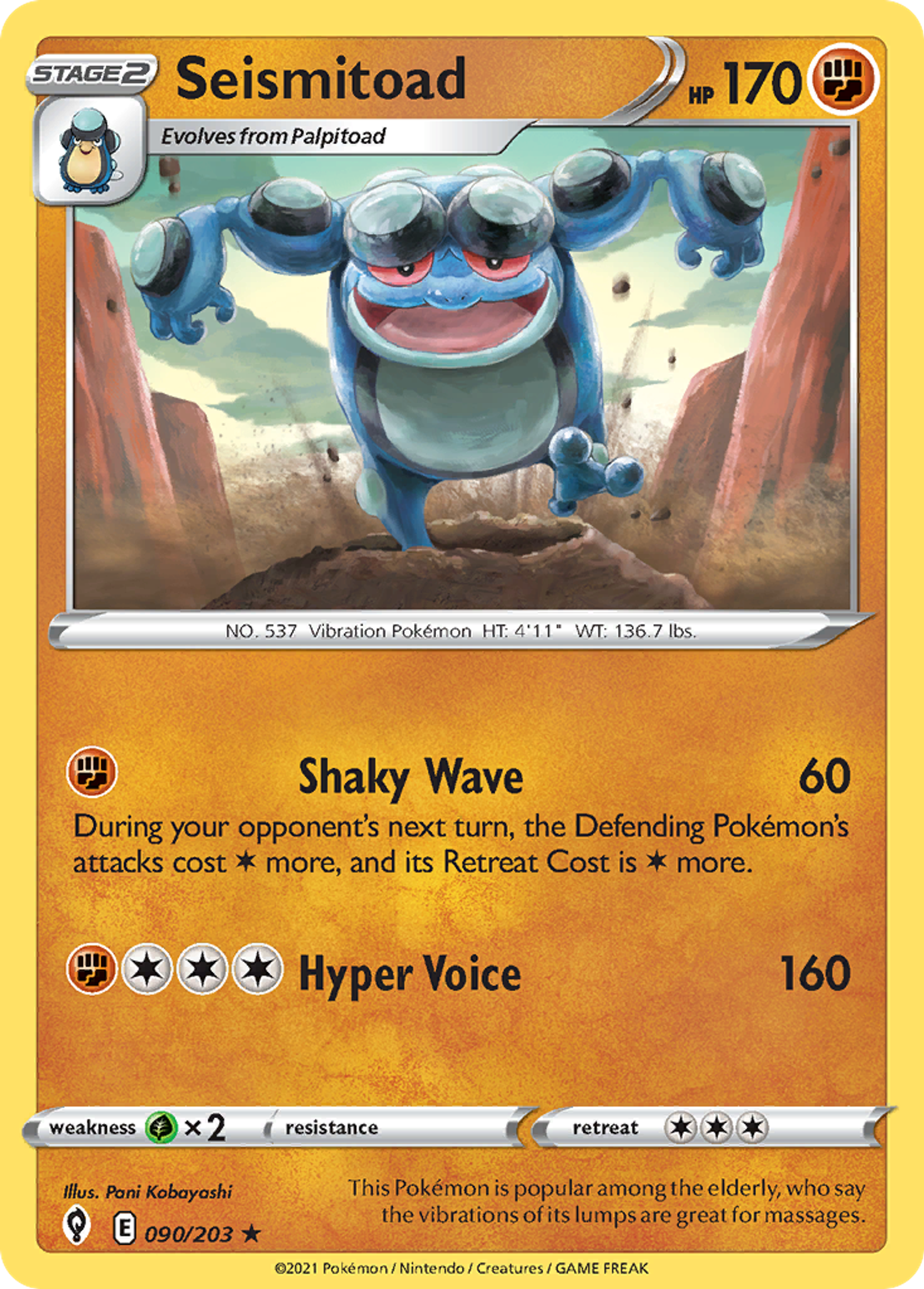Seismitoad — SWSH07: Evolving Skies — Pokémon