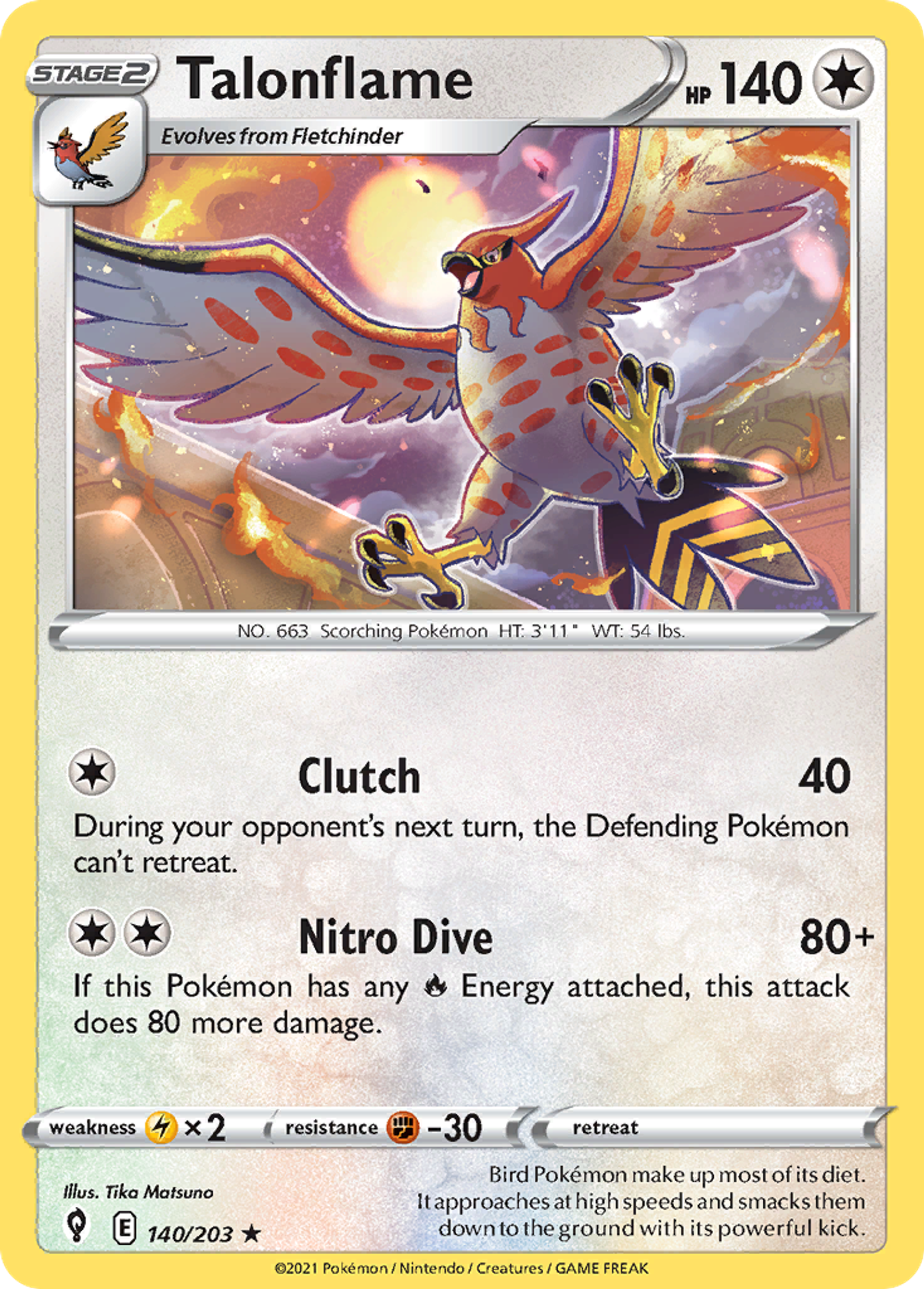 Talonflame — SWSH07: Evolving Skies — Pokémon