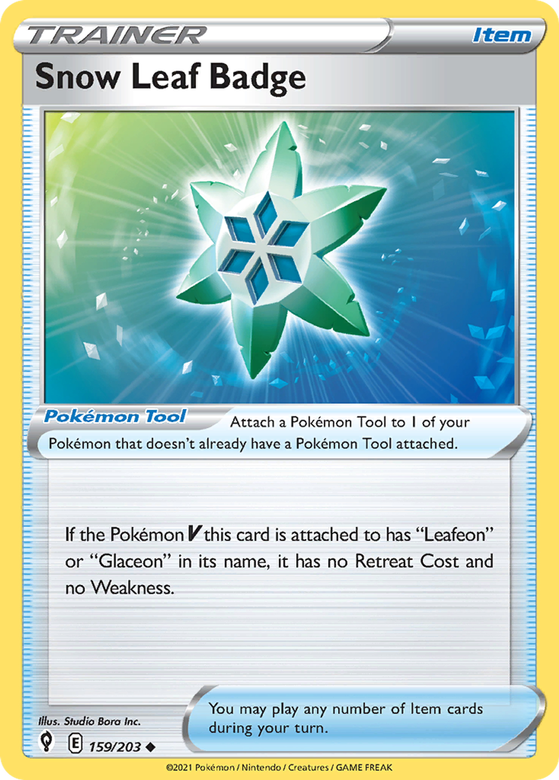 Snow Leaf Badge — SWSH07: Evolving Skies — Pokémon