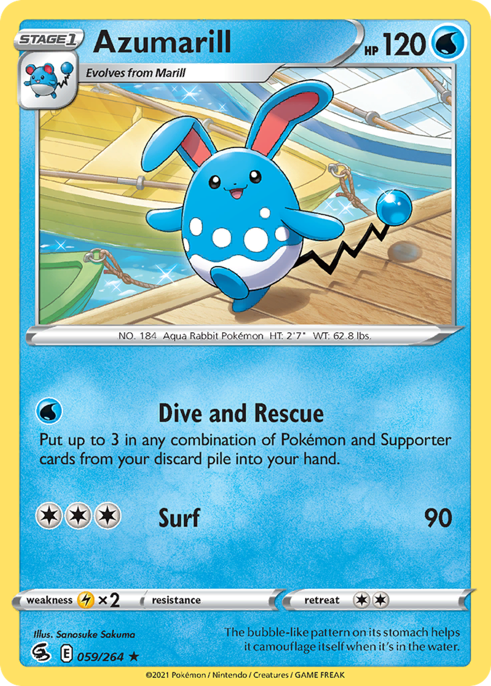 Azumarill — SWSH08: Fusion Strike — Pokémon