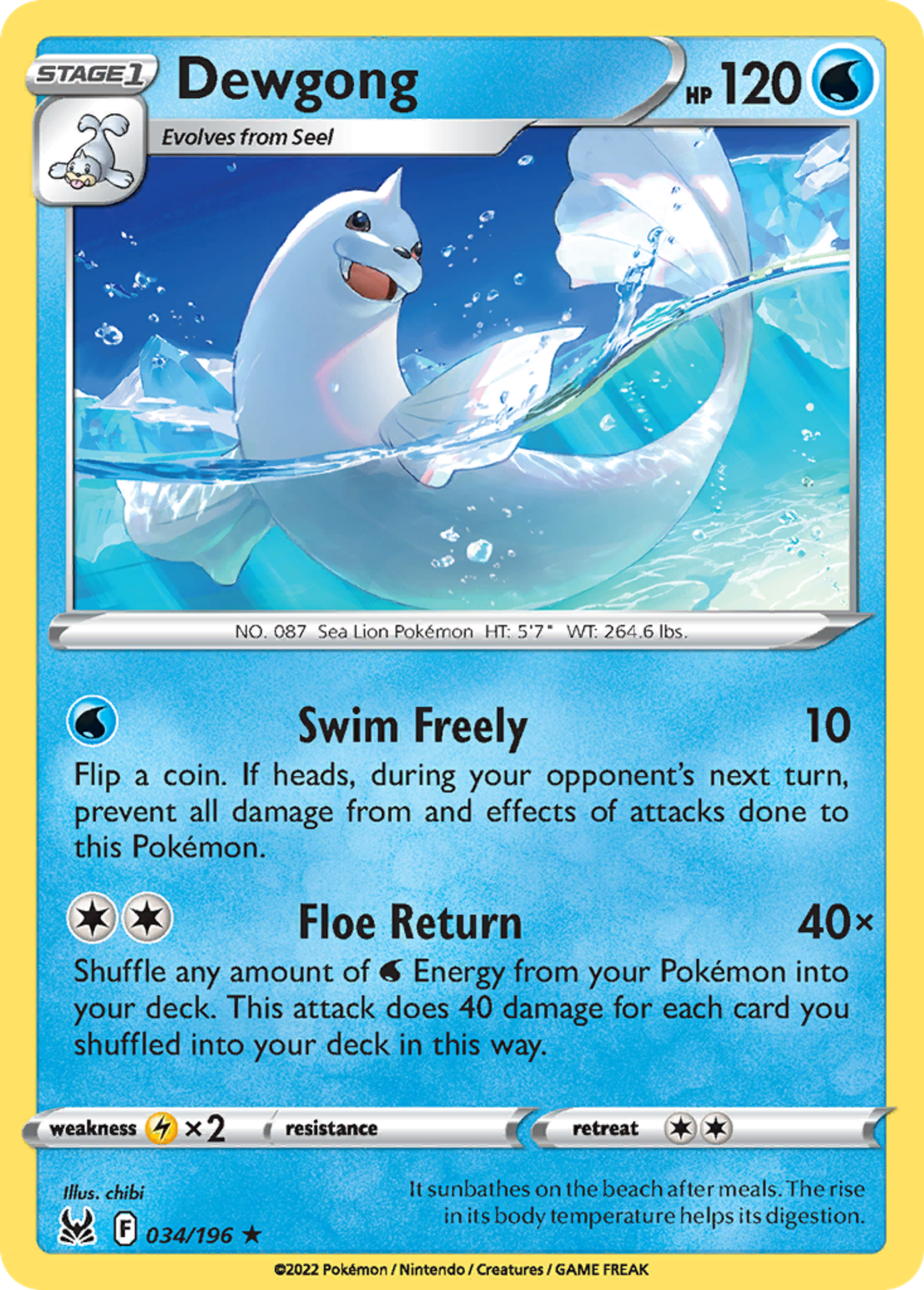 Dewgong — SWSH11: Lost Origin — Pokémon