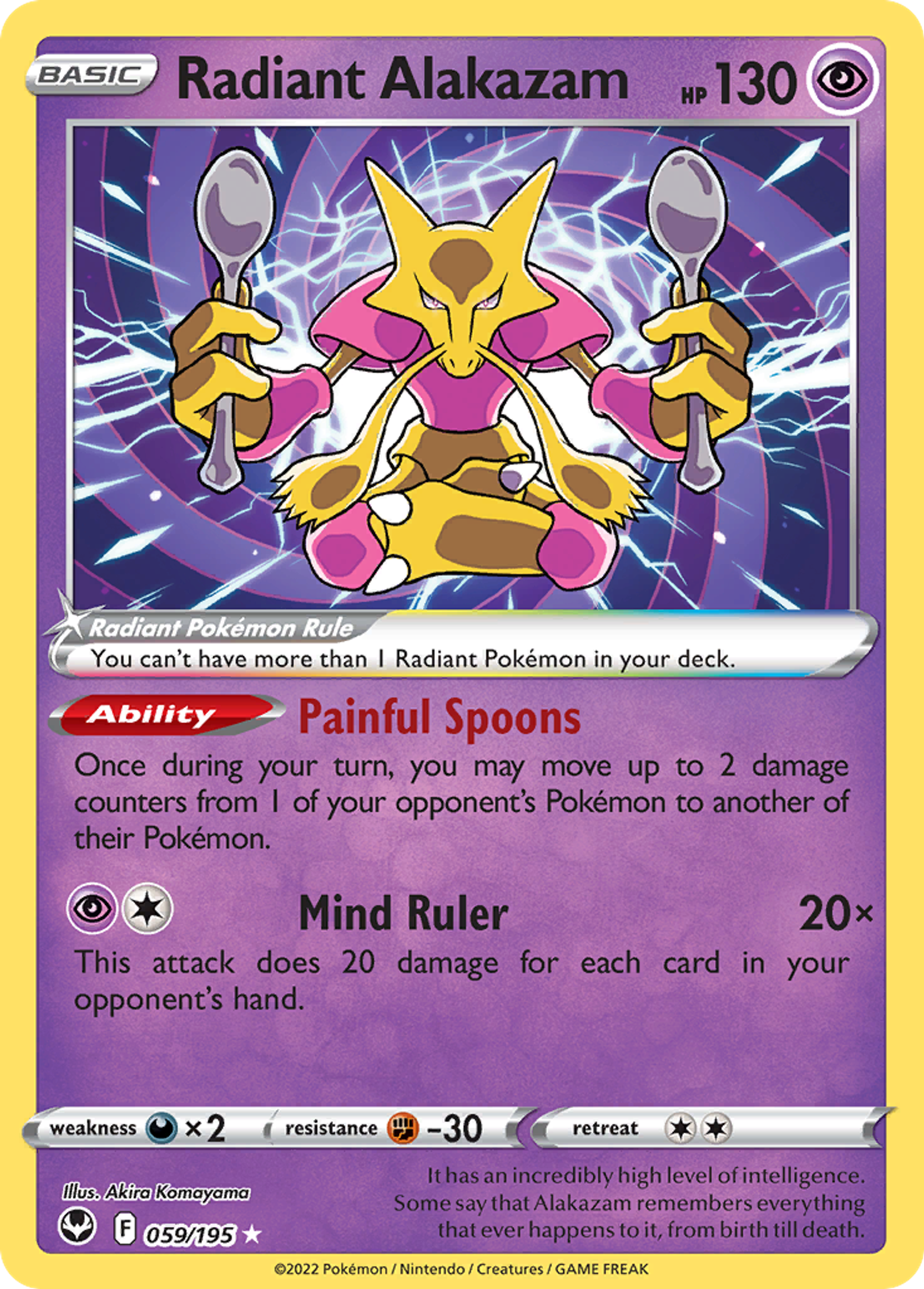 Radiant Alakazam — SWSH12: Silver Tempest — Pokémon