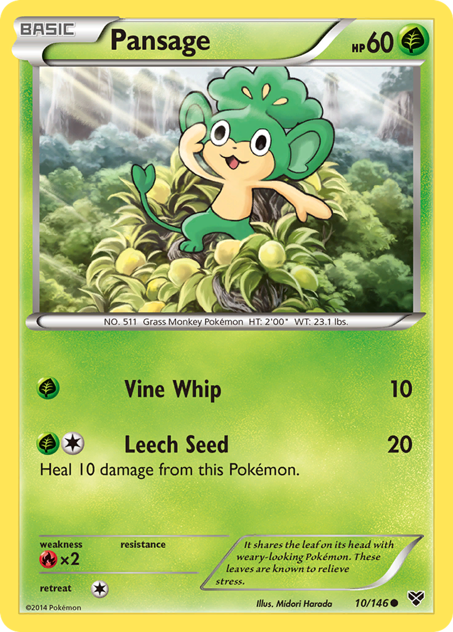 Pansage — XY Base Set — Pokemon