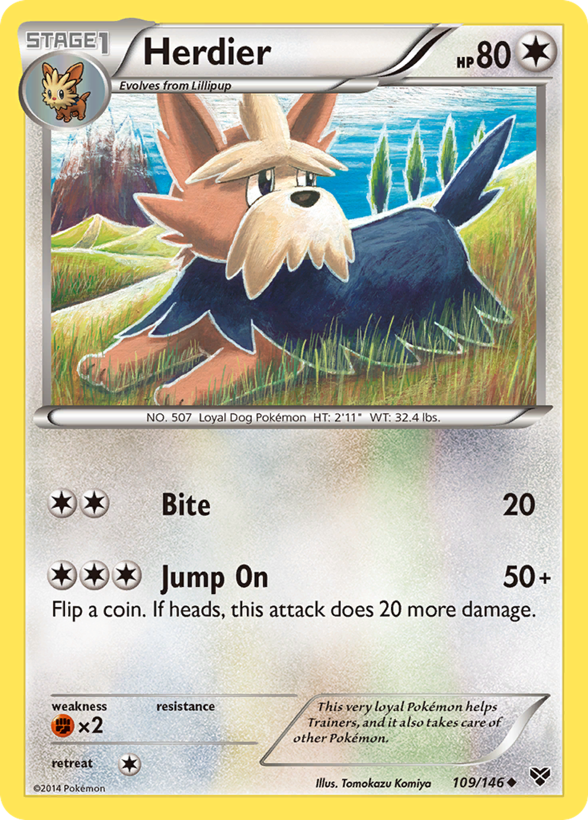 Herdier — XY Base Set — Pokemon
