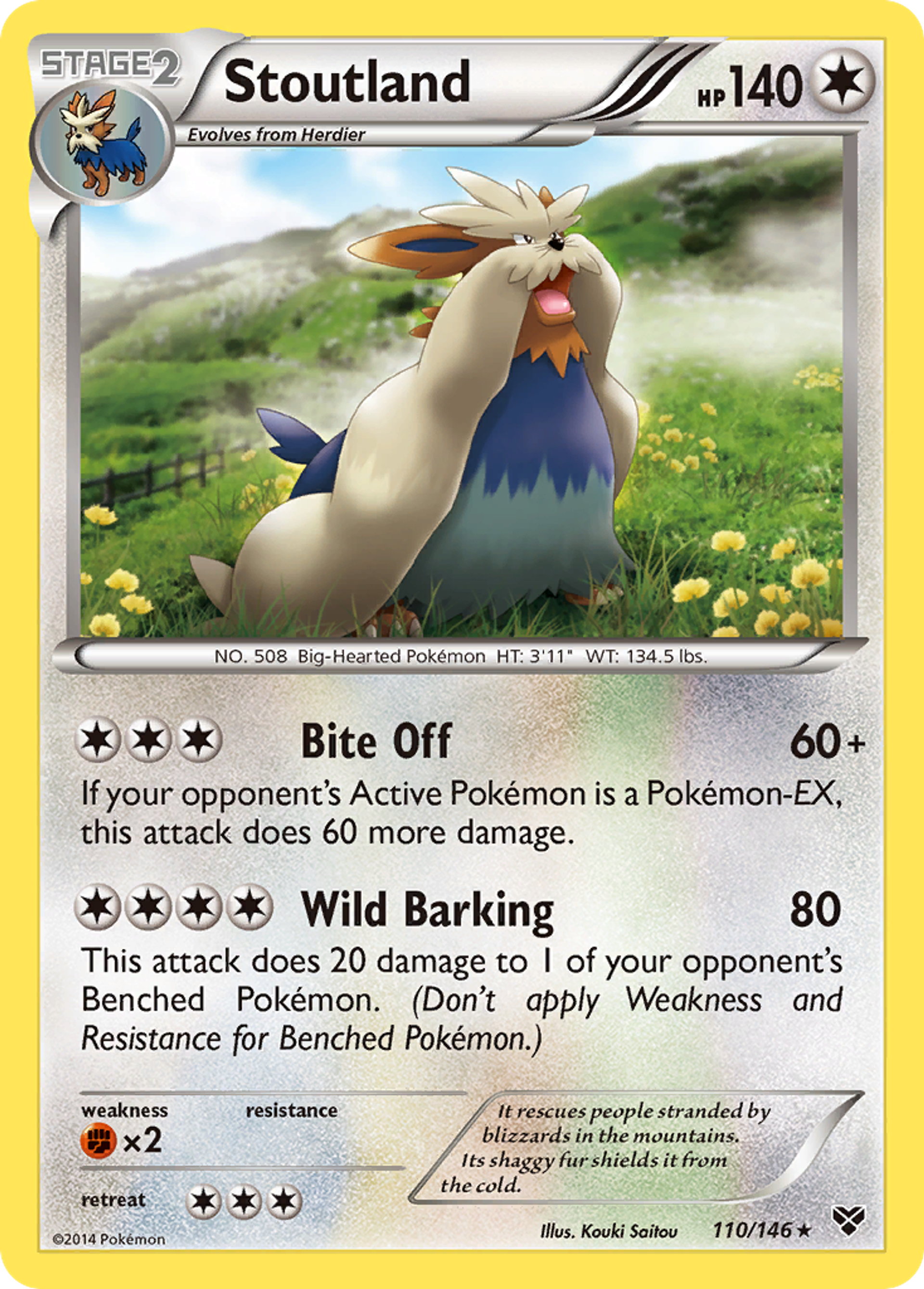 Stoutland — XY Base Set — Pokemon
