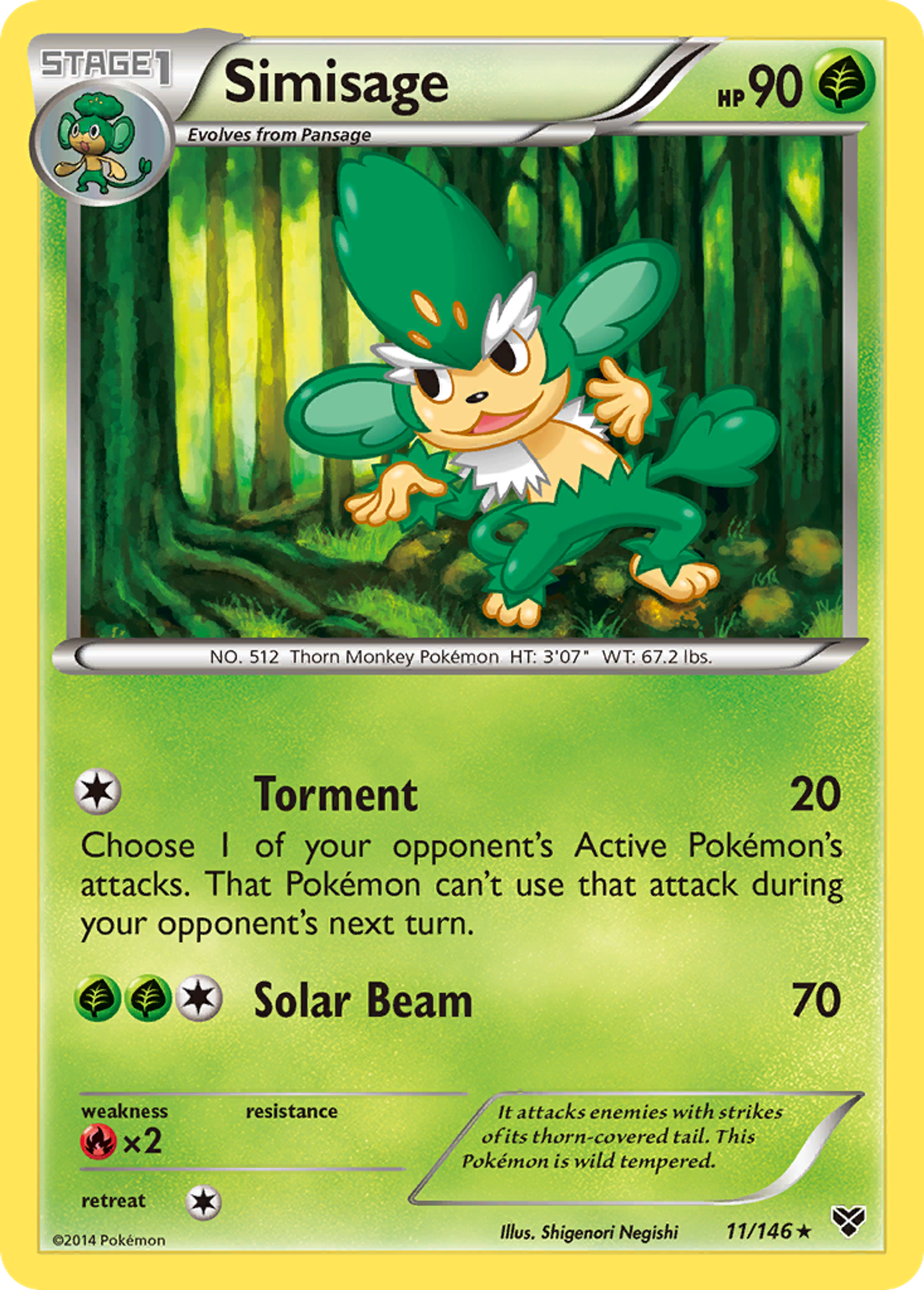 Simisage — XY Base Set — Pokemon