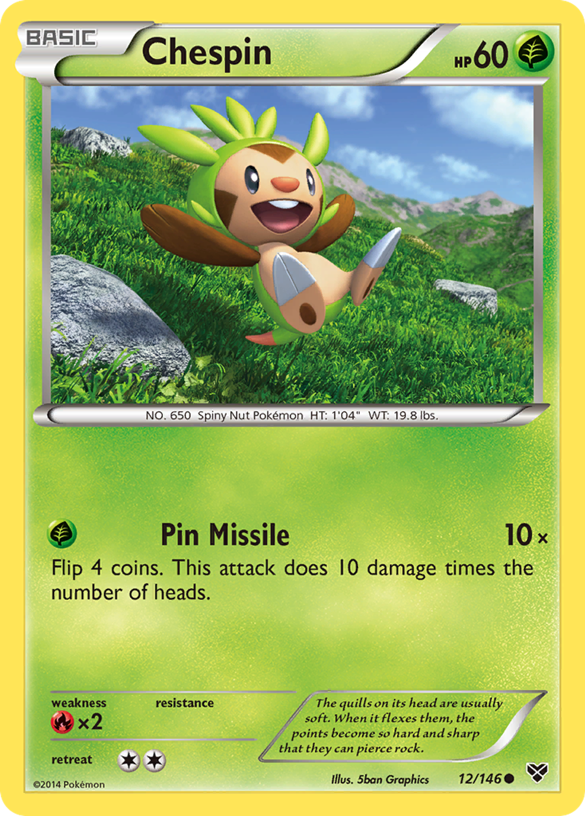Chespin — XY Base Set — Pokemon