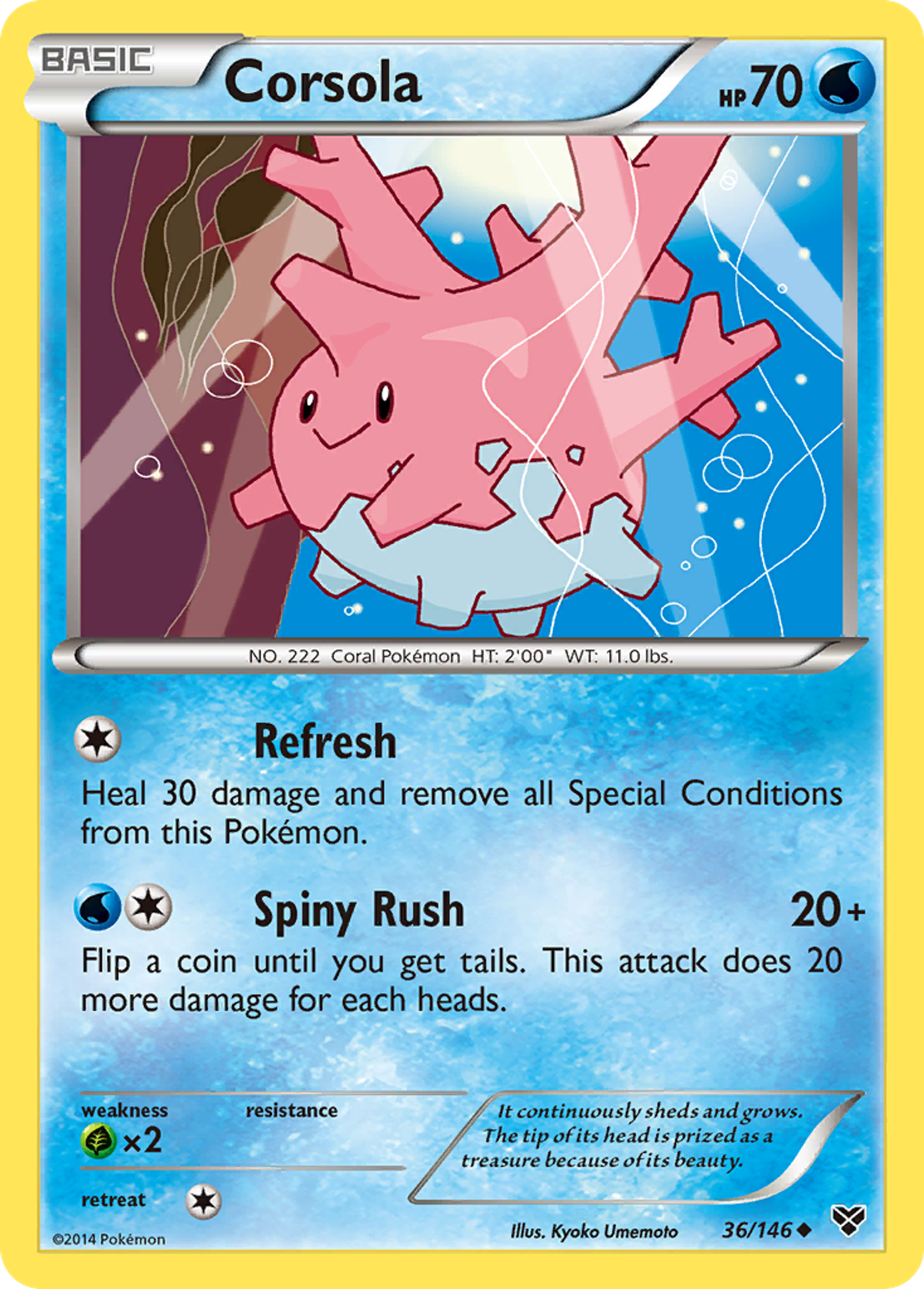 Corsola — XY Base Set — Pokemon