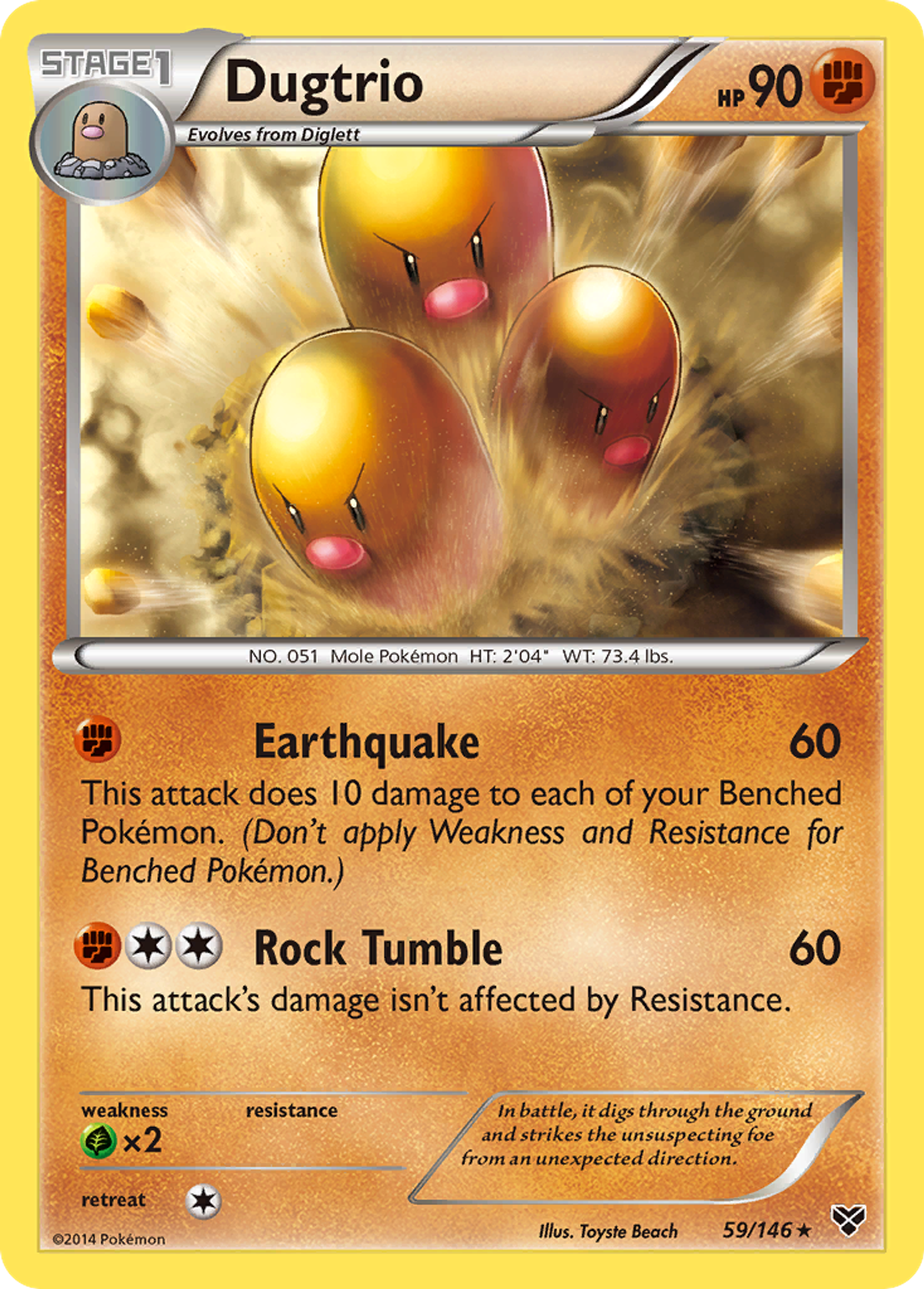Dugtrio — XY Base Set — Pokemon
