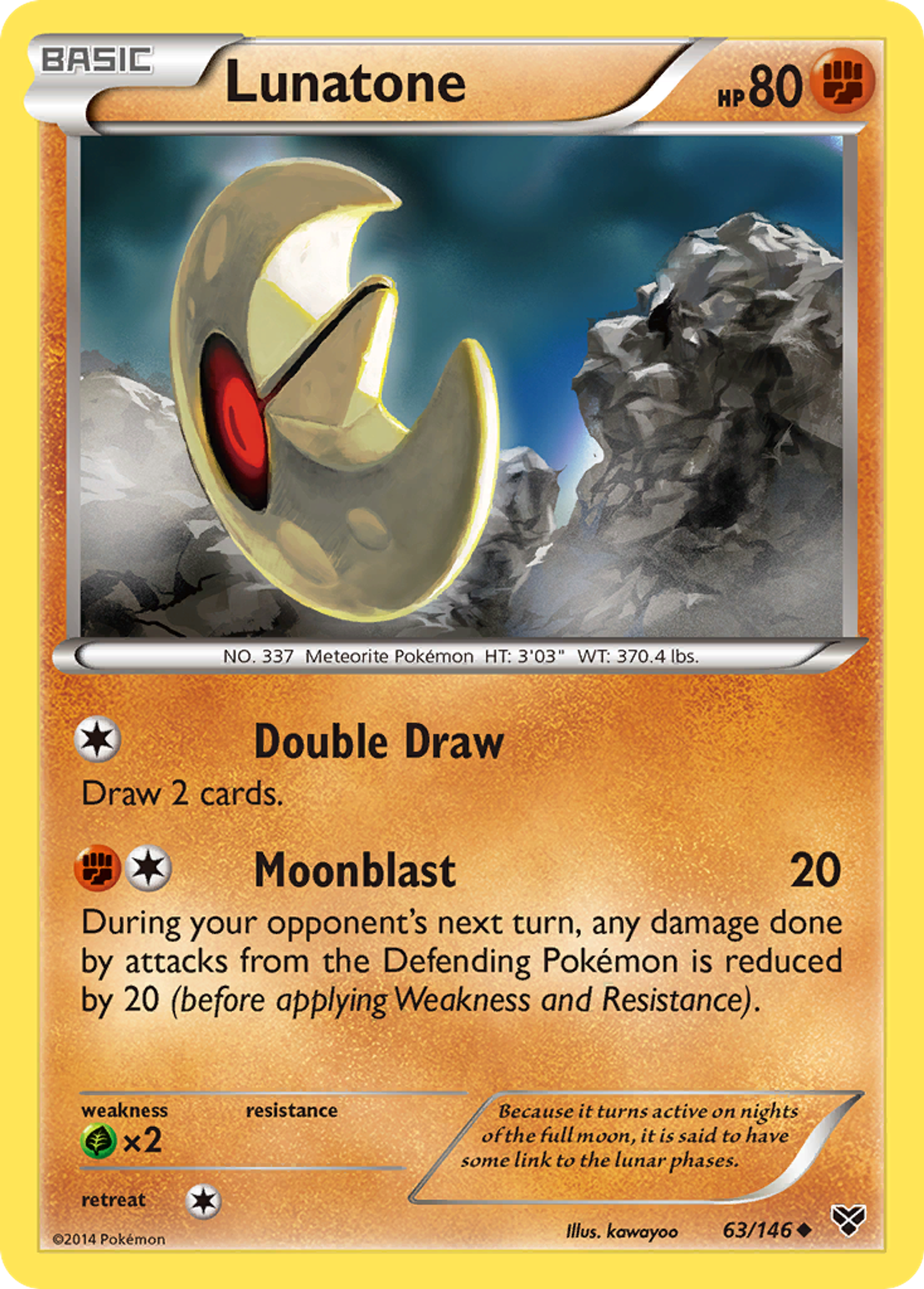 Lunatone — XY Base Set — Pokemon