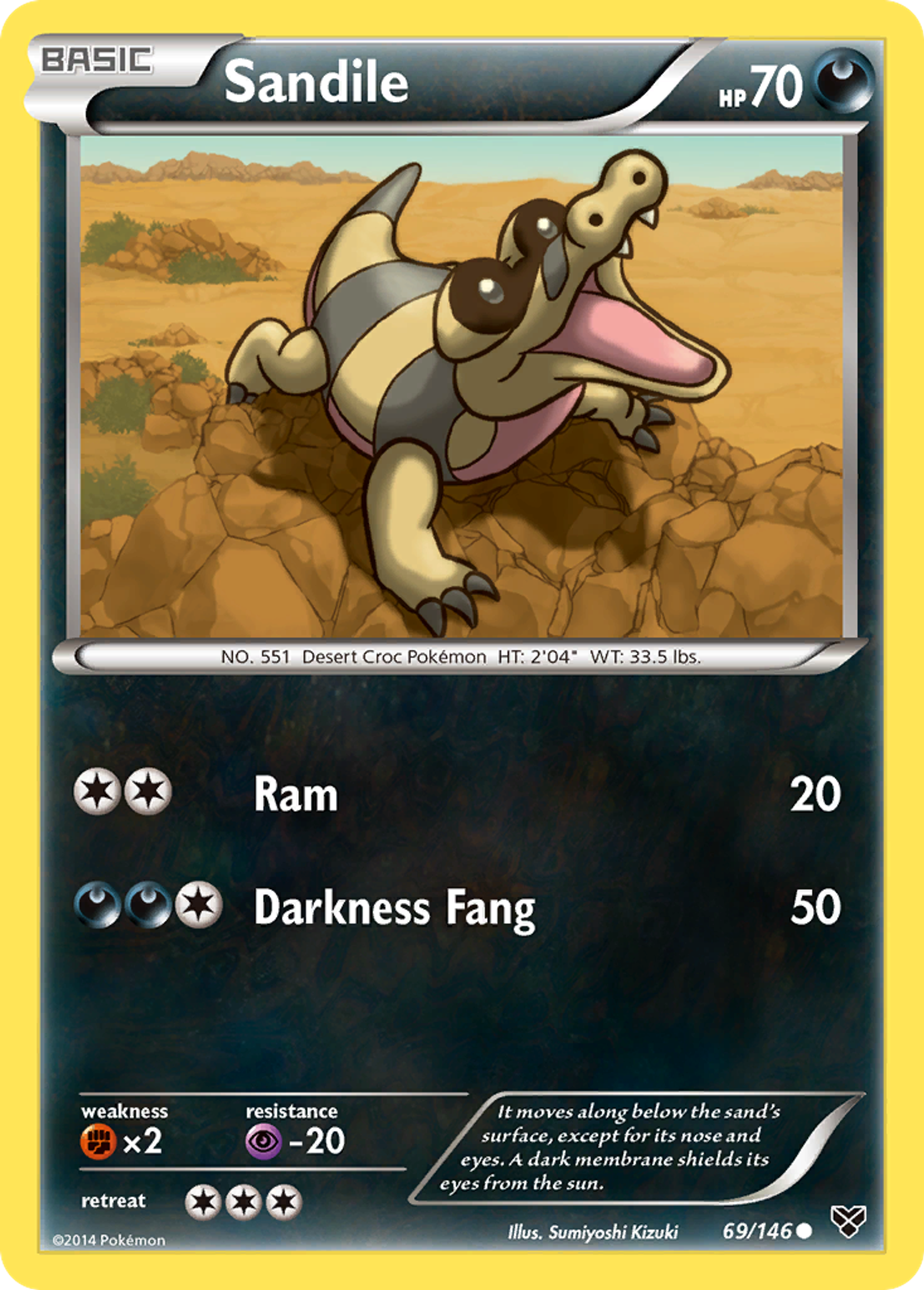 Sandile — XY Base Set — Pokemon